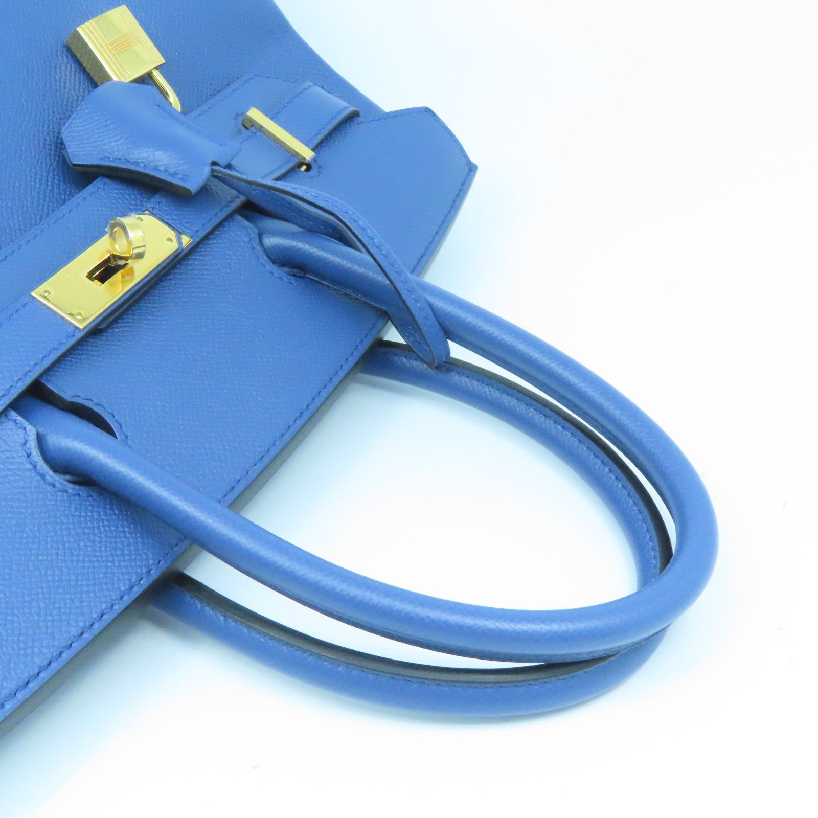 HERMES Epsom皮革Birkin 30金扣手挽袋Blue Agate藍色