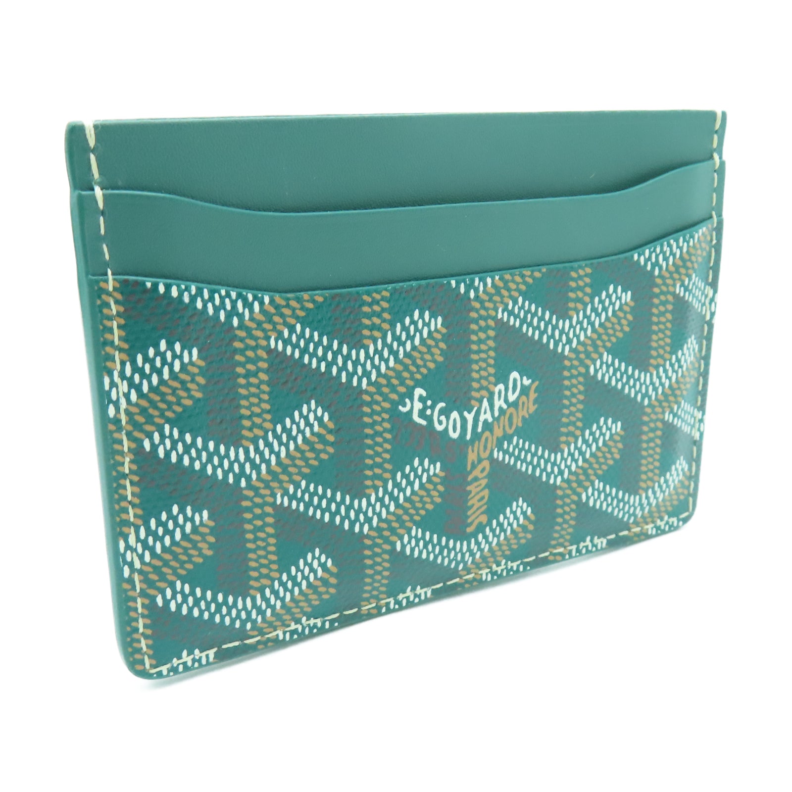 GOYARD 牛皮皮革/PVC涂层帆布Card Case卡片包绿色