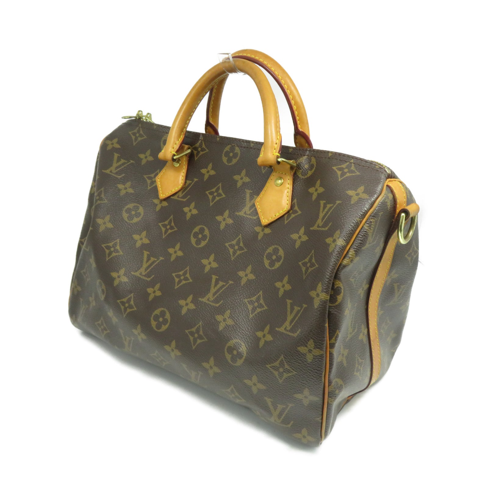 LOUIS VUITTON Monogram Speedy Bandouliere 30金扣手挽肩背兩用袋啡色