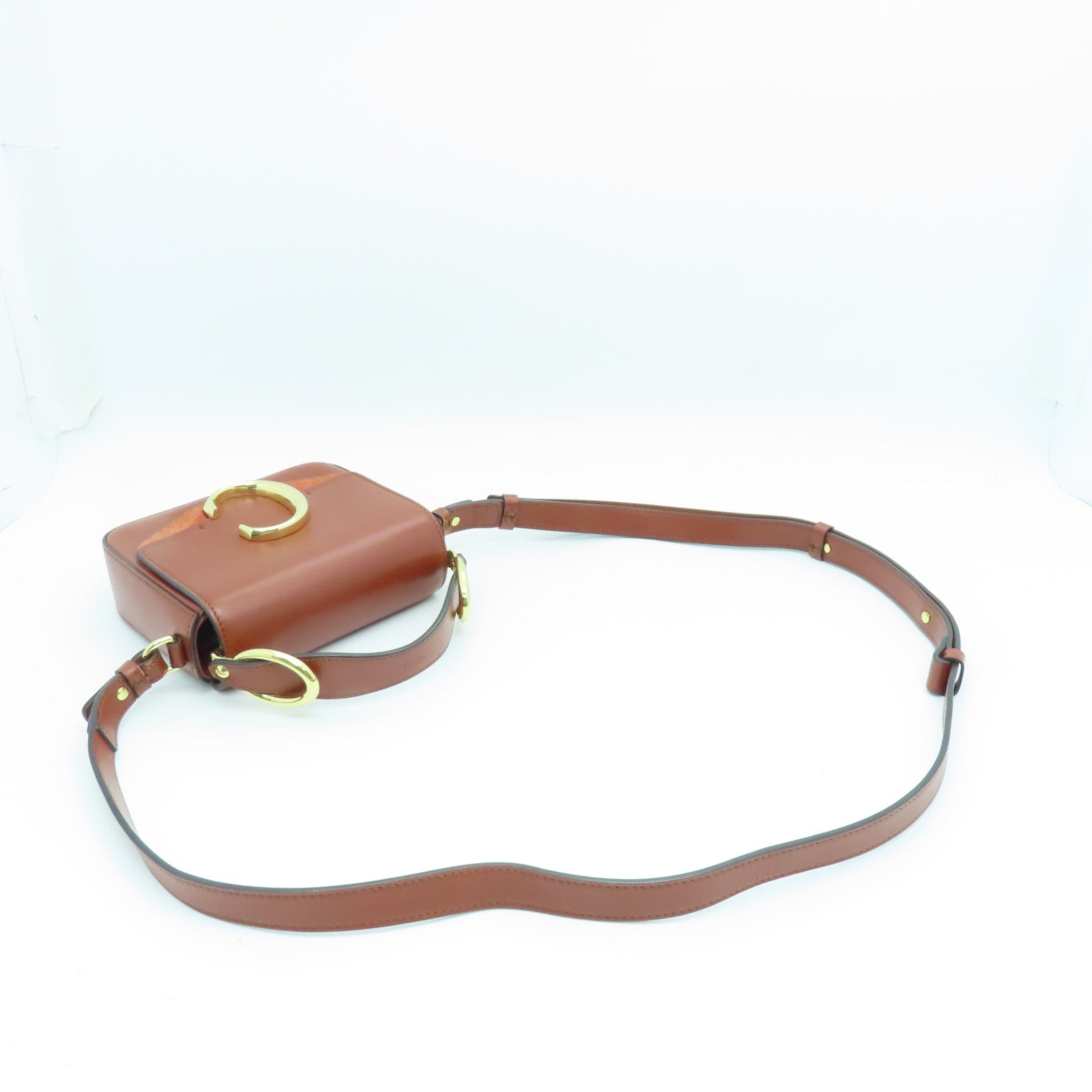 Chloe 牛皮皮革2way Shoulder Bag金扣手挽肩背两用袋啡色