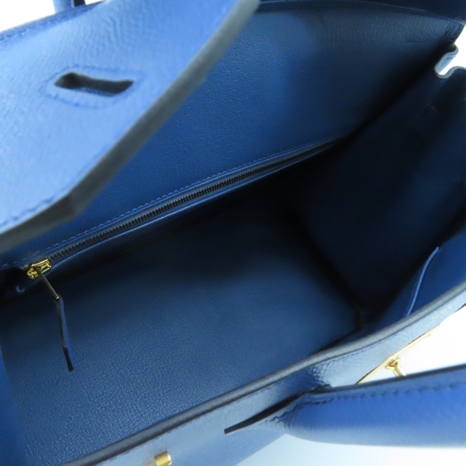 HERMES Epsom皮革Birkin 30金扣手挽袋Blue Agate藍色