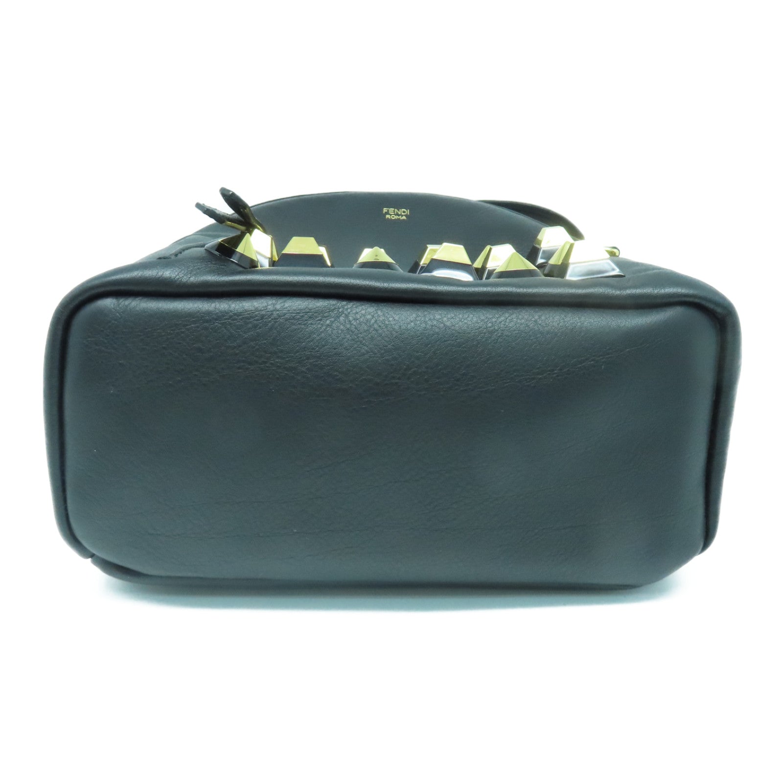 FENDI 【激減優惠】牛皮皮革Shoulder Bag金扣肩背袋黑色