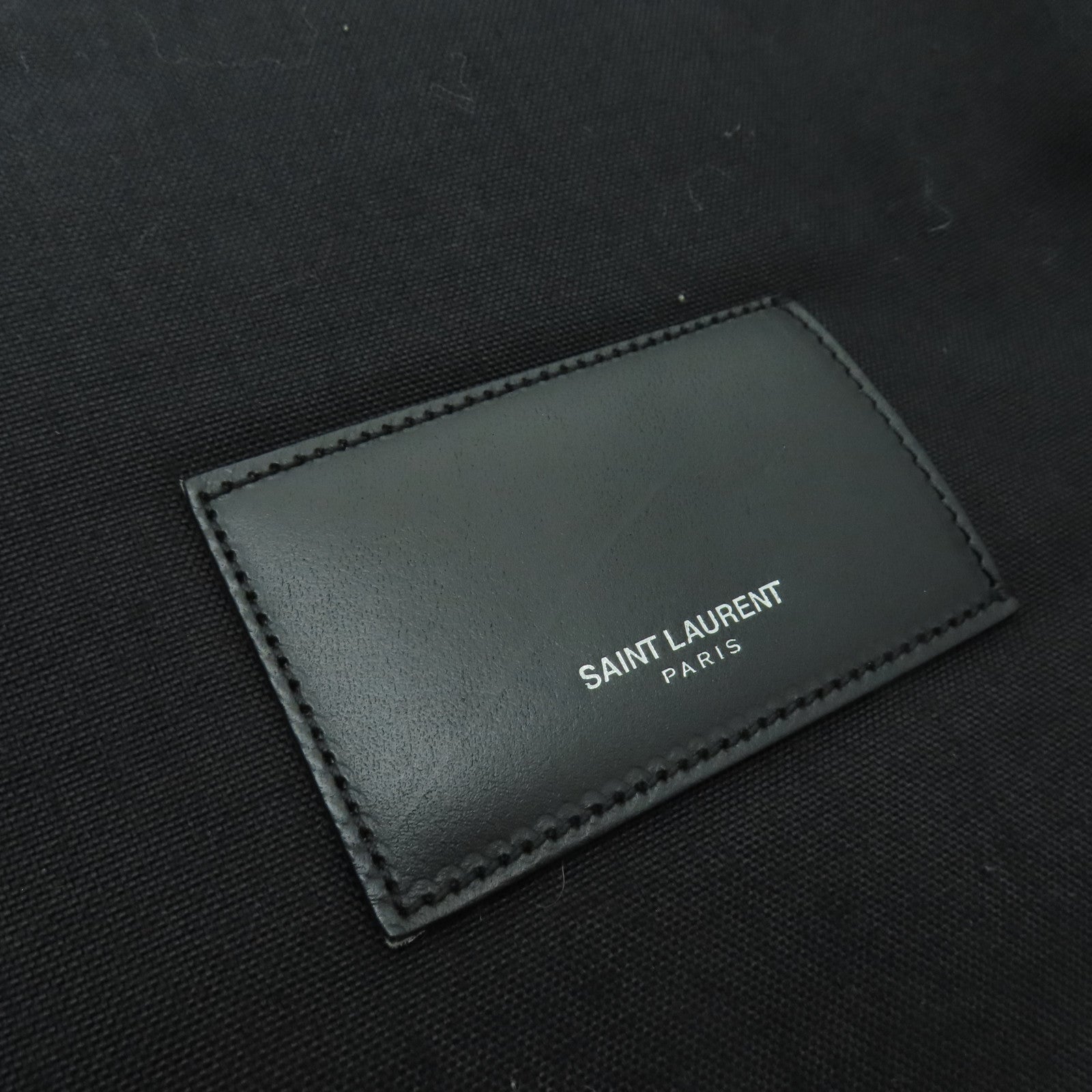 SAINT LAURENT 牛皮皮革Backpack銀扣背包銀色/黑色