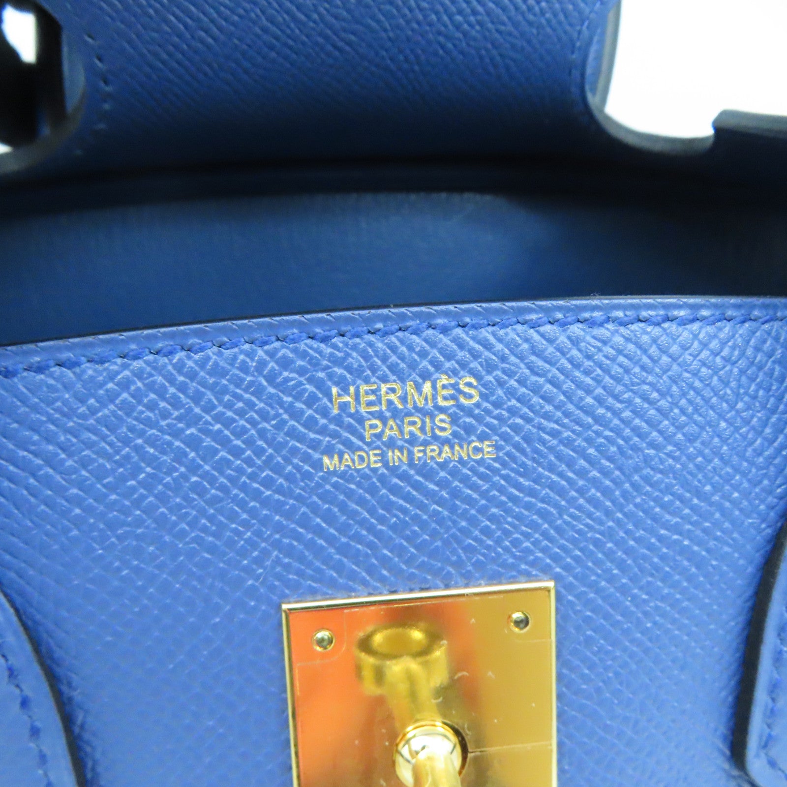 HERMES Epsom皮革Birkin 30金扣手挽袋Blue Agate藍色