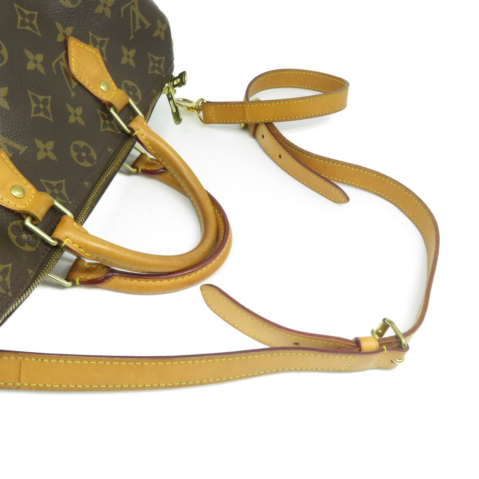 LOUIS VUITTON Monogram Speedy Bandouliere 30金扣手挽肩背兩用袋啡色