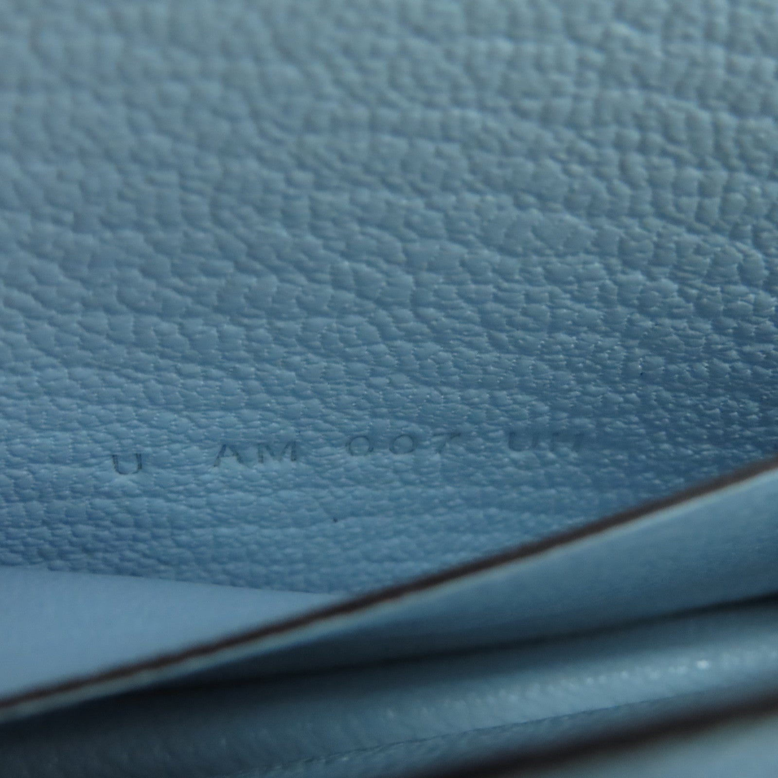 HERMES 【激減優惠】Chevre皮革Roulis Silm金扣錢包霧霾藍