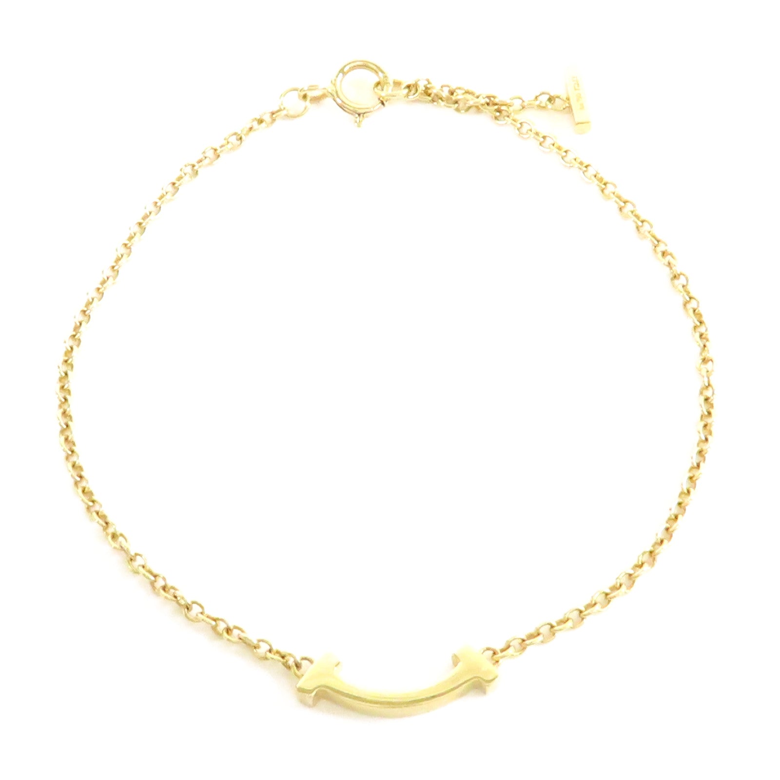 TIFFANY＆CO 18K黃金T Smile手鏈金色