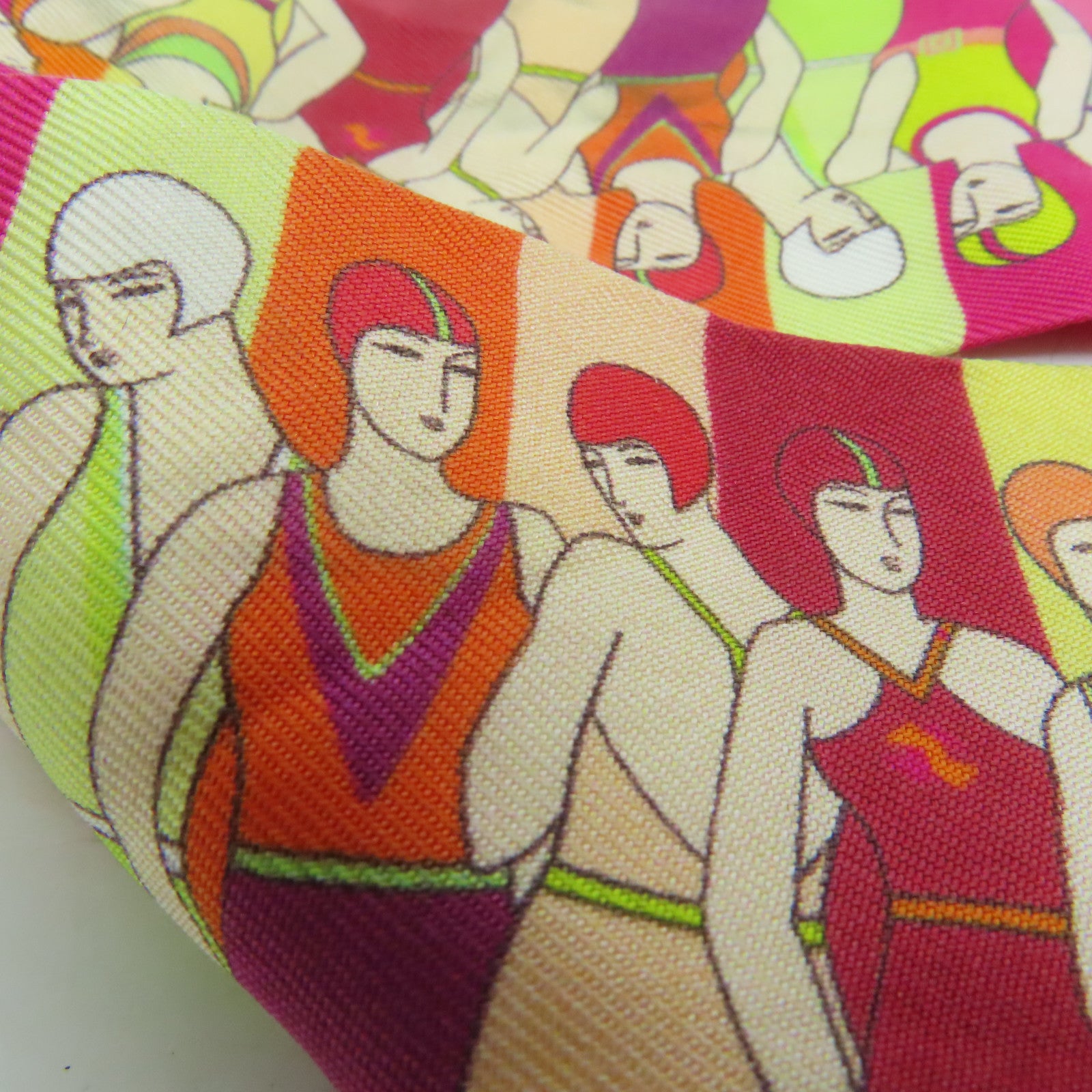HERMES Silk Twilly Scarf Red/Color