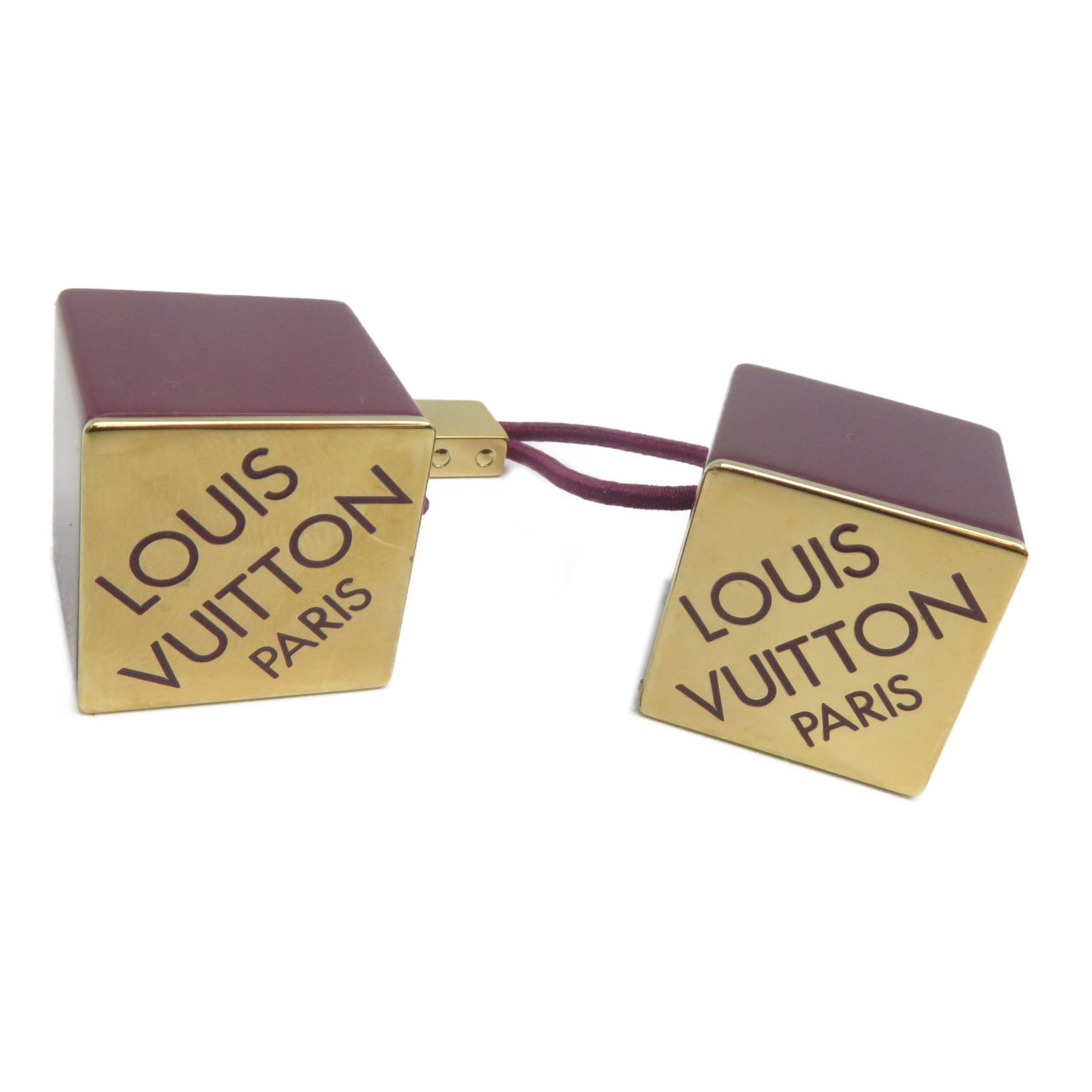 LOUIS VUITTON PVC Hair Cube金扣髮圈紫色/金色