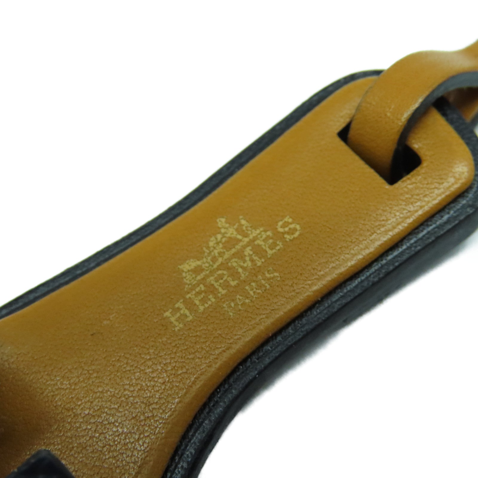 HERMES 皮革Charm掛飾黑色/啡色