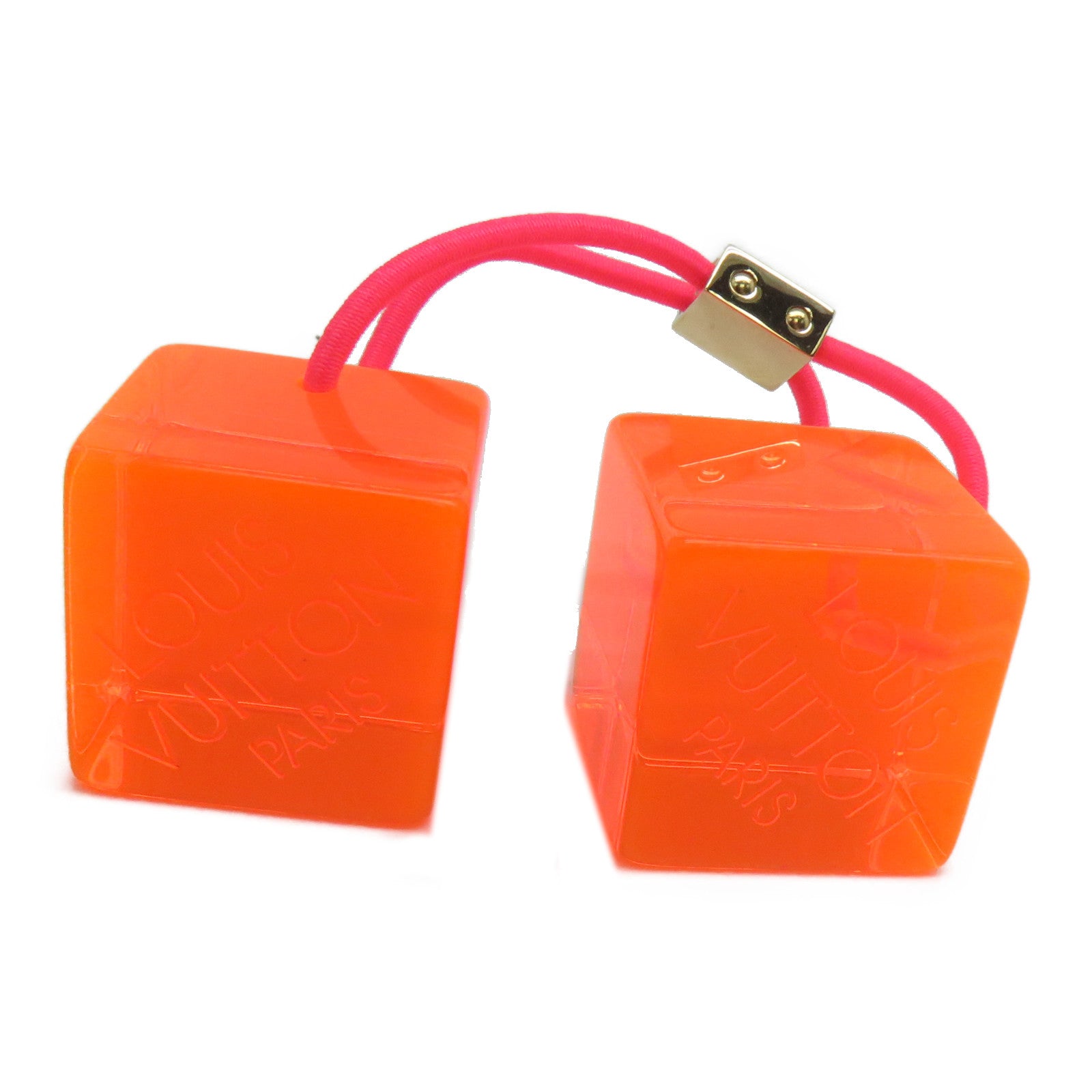 LOUIS VUITTON 【激減優惠】PVC Hair Cube金扣髮圈橙色