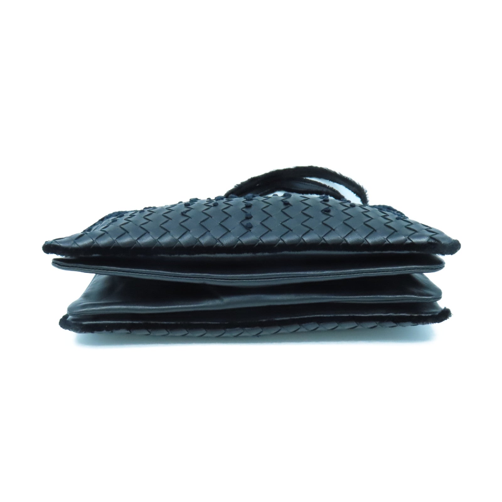 BOTTEGA VENETA 织纹皮革Shoulder Bag肩背袋黑色