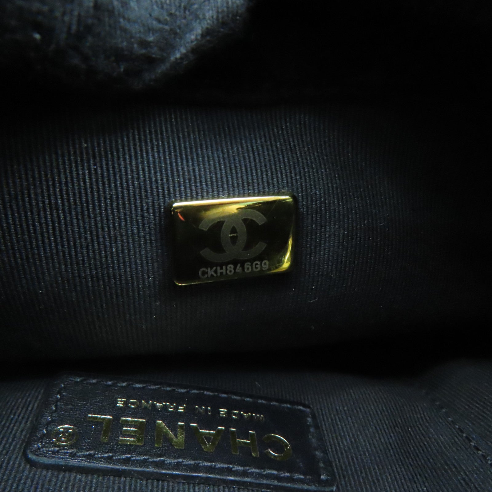 CHANEL Rhombus Velvet Chain Shoulder Bag Gold Buckle Chain Belt Shoulder Bag Black