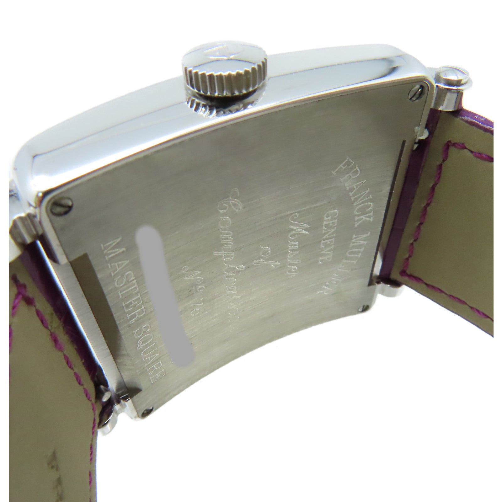 FRANCK MULLER Master Square Dia Watch不鏽鋼/鱷魚皮革帶石英機芯手錶銀色