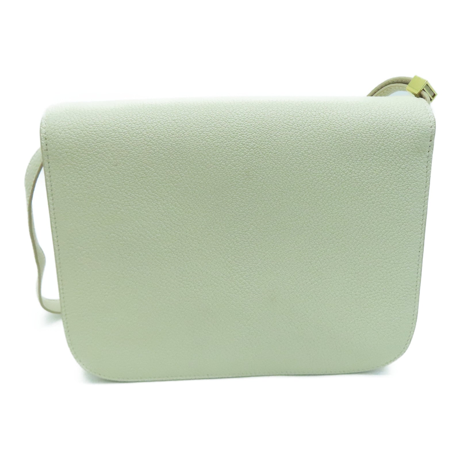 CELINE 牛皮皮革Shoulder Bag金扣肩背袋米白色