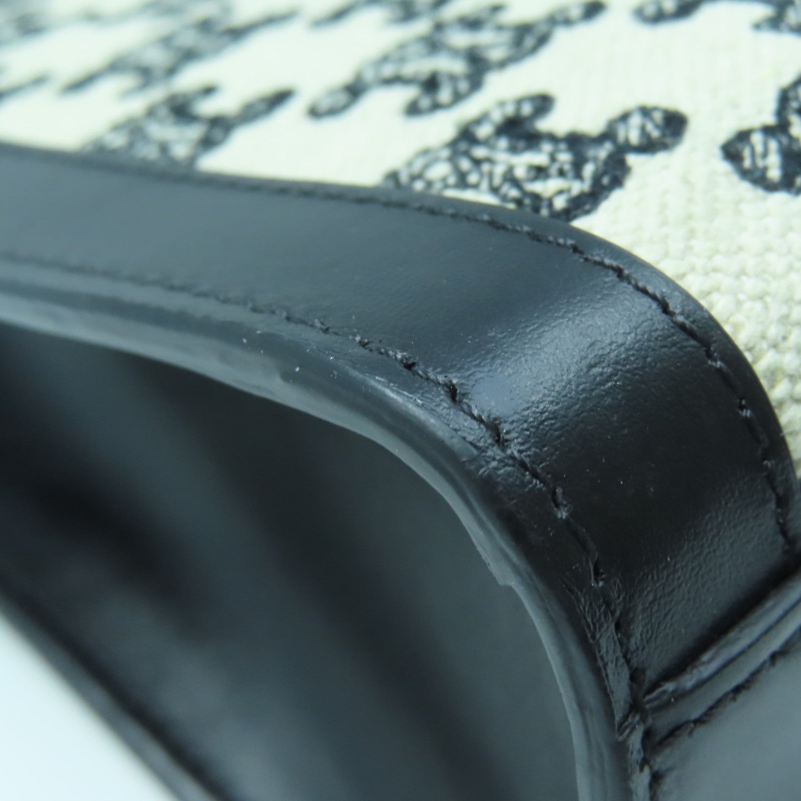CELINE Canvas Hand Bag Gold Buckle Brown/Black