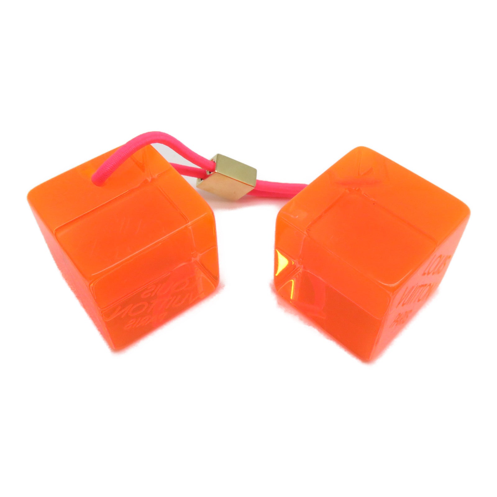 LOUIS VUITTON 【激減優惠】PVC Hair Cube金扣髮圈橙色