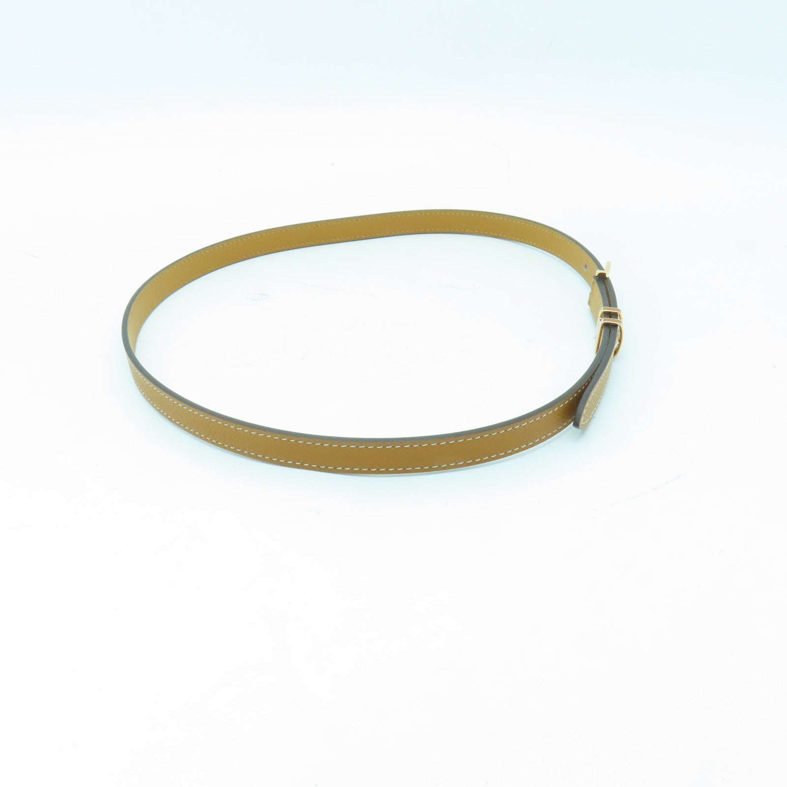 HERMES Epsom皮革Pop H Belt 75金扣皮帶Gold/啡色