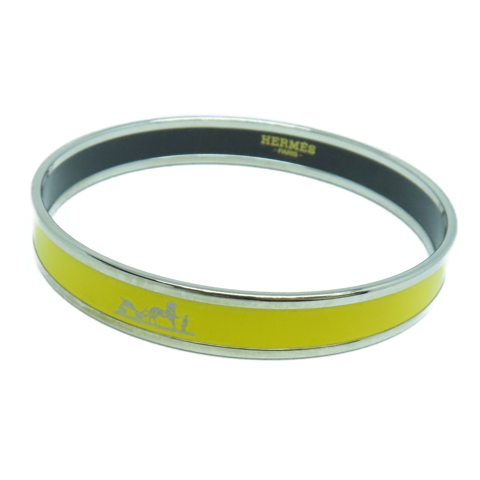 HERMES 金屬Bangle銀扣手鐲黃色