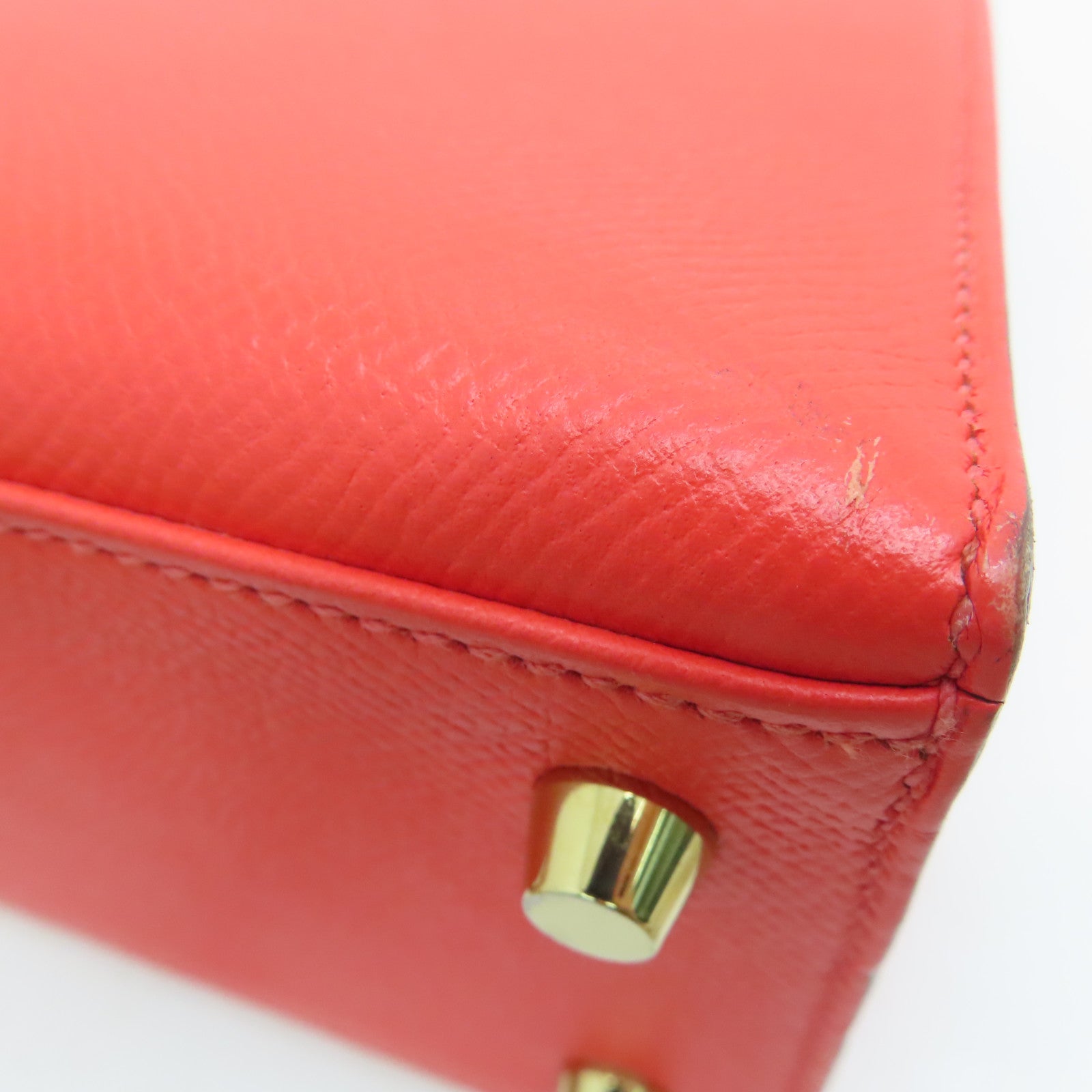 HERMES Epsom leather Kelly 25 gold buckle handle shoulder bag red