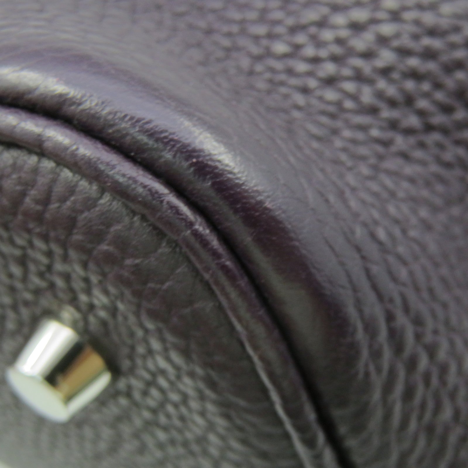HERMES [Sharp Discount] Clemence Leather Picotin MM Silver Buckle Hand Bag Purple