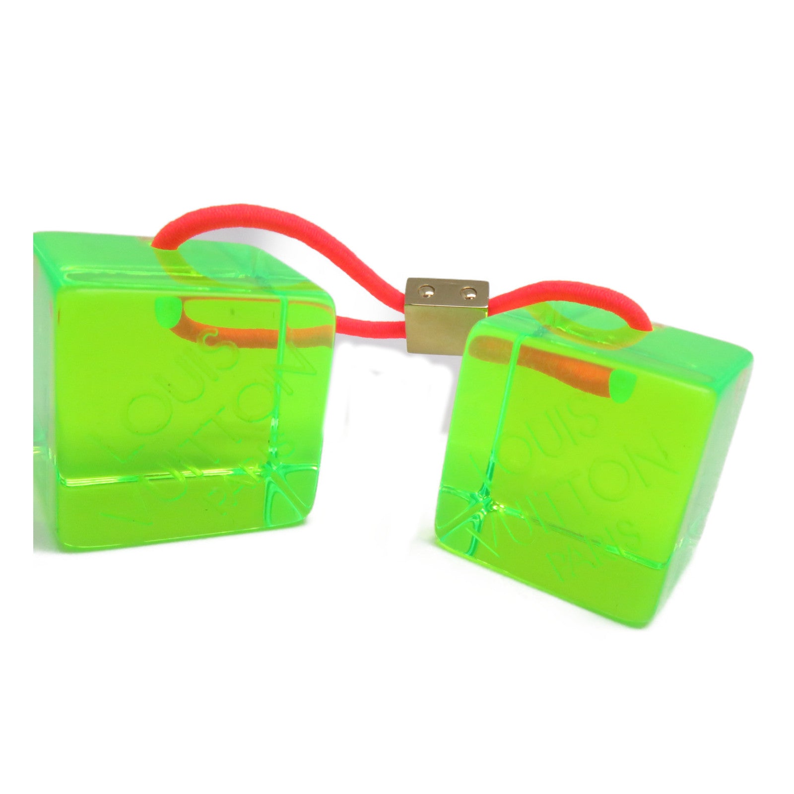 LOUIS VUITTON 【激減優惠】PVC Hair Cube金扣髮圈綠色