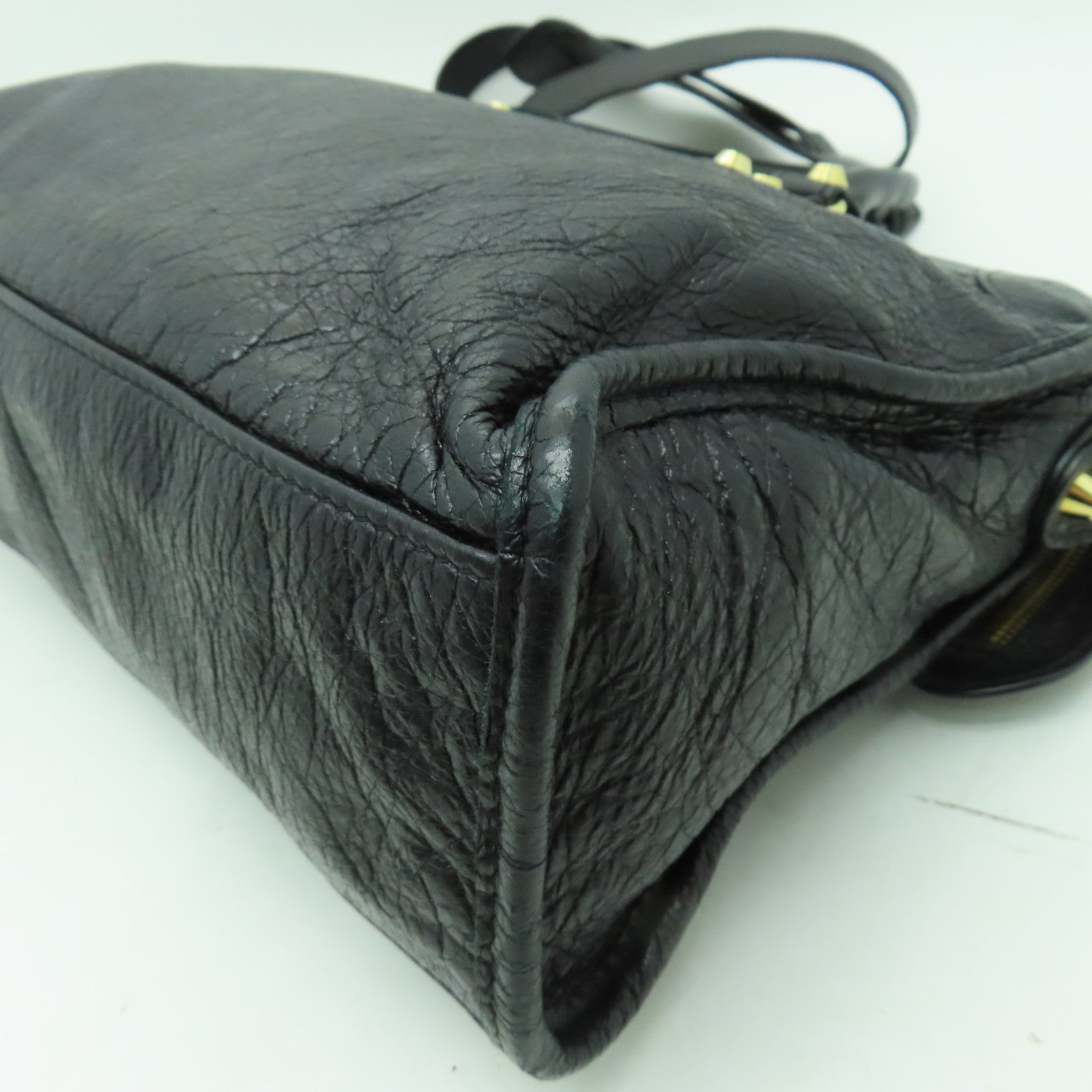 BALENCIAGA 牛皮皮革Mini City金扣手挽肩背兩用袋黑色
