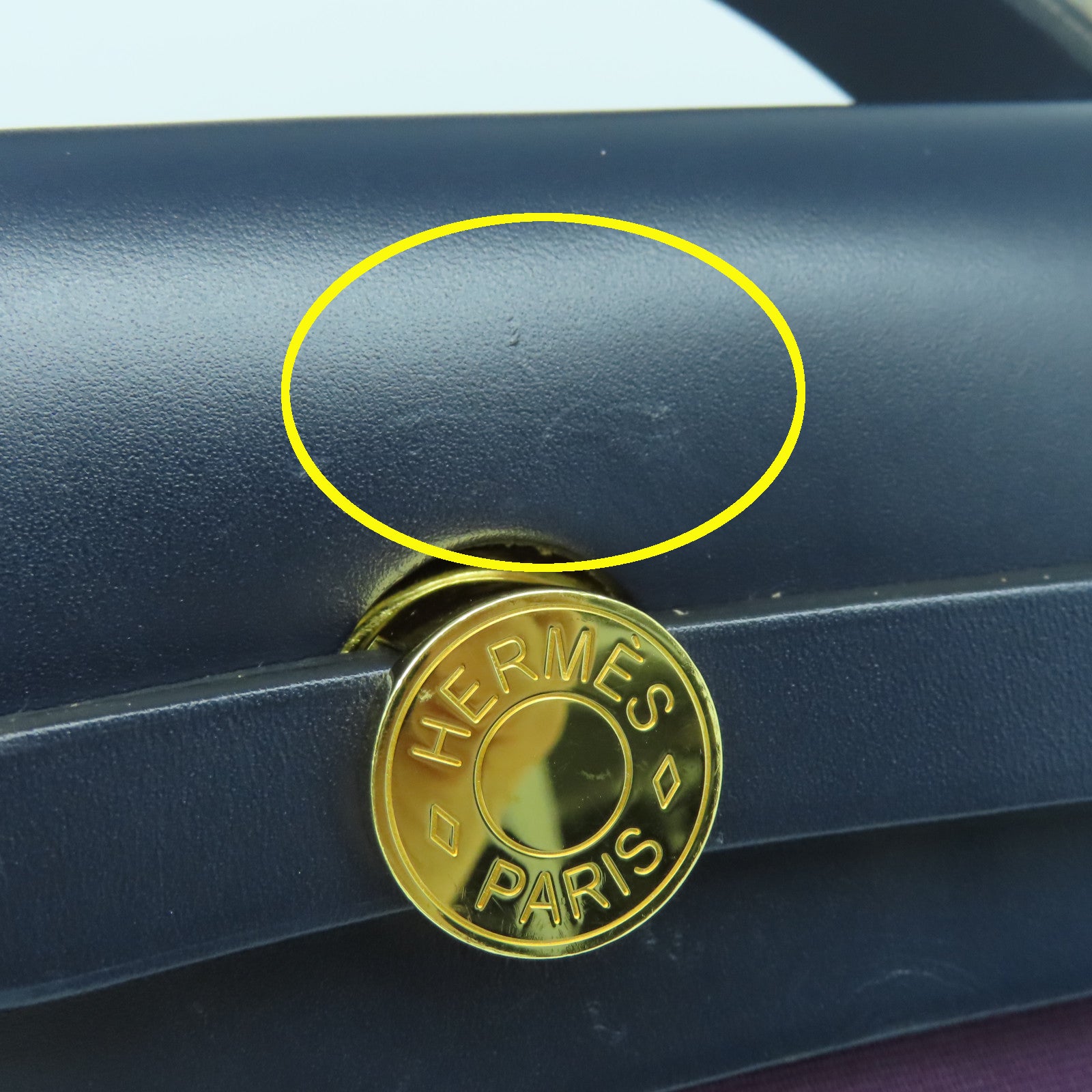 HERMES 帆布Herbag PM金扣手挽肩背兩用袋Raisin紫色