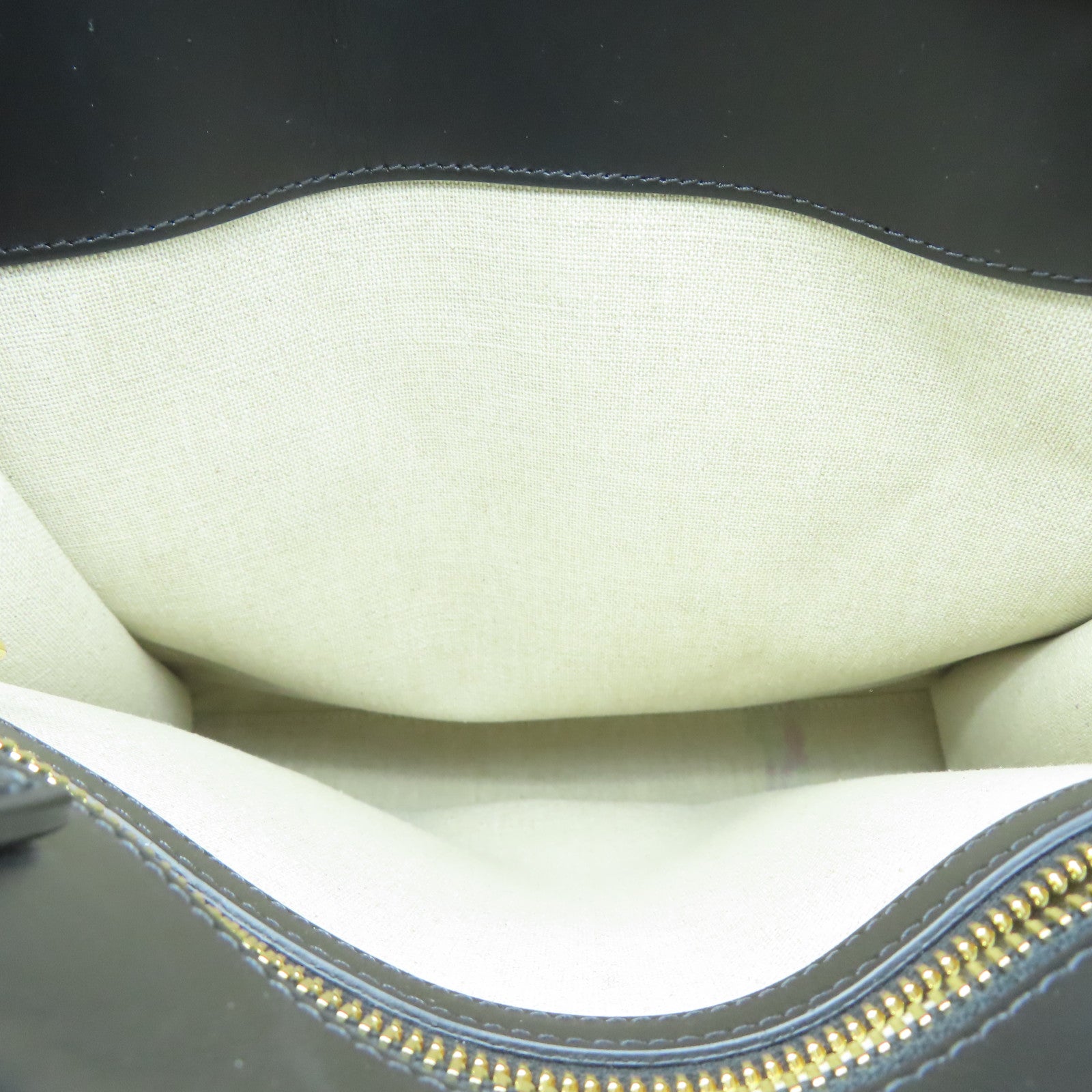 CELINE Canvas Hand Bag Gold Buckle Brown/Black