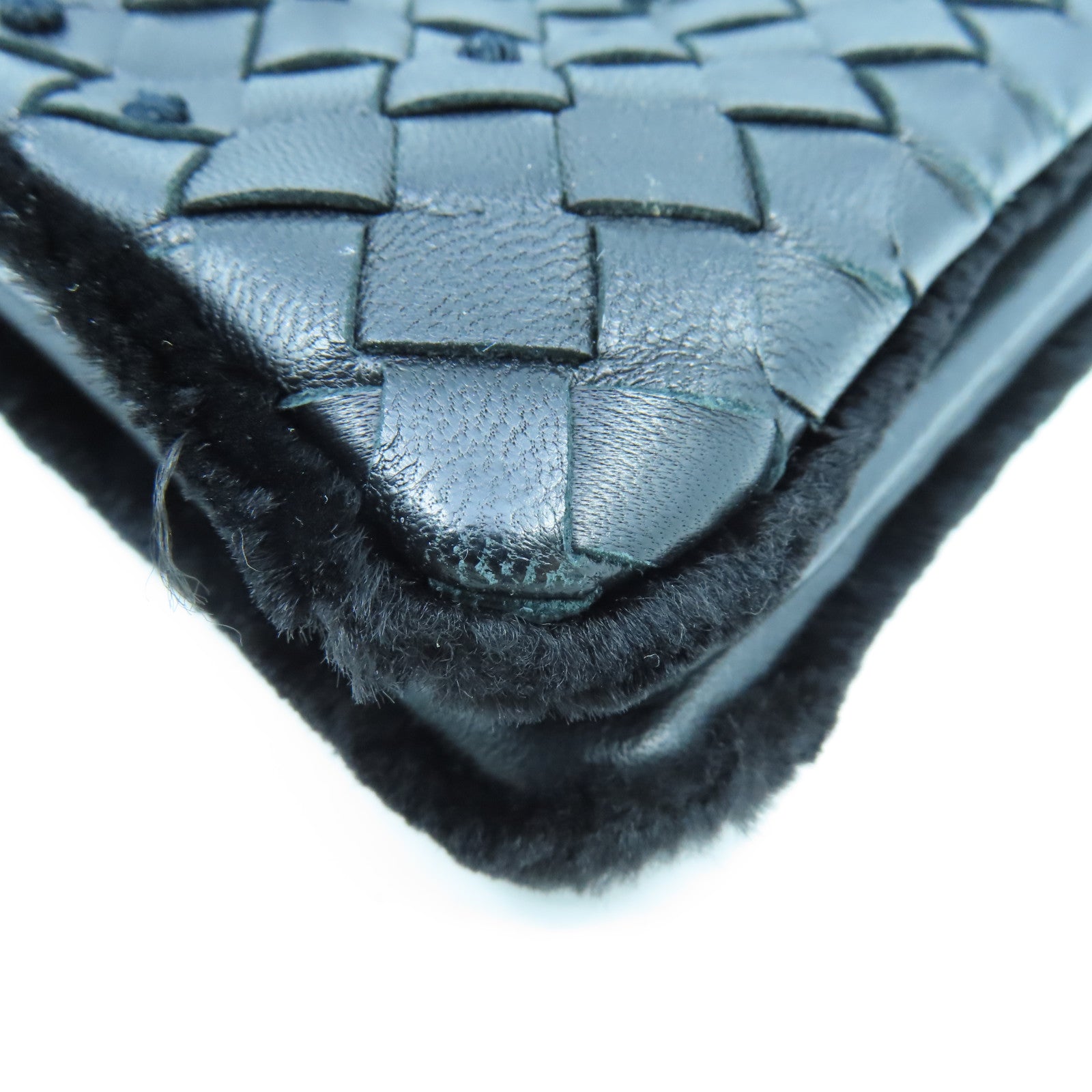 BOTTEGA VENETA 织纹皮革Shoulder Bag肩背袋黑色