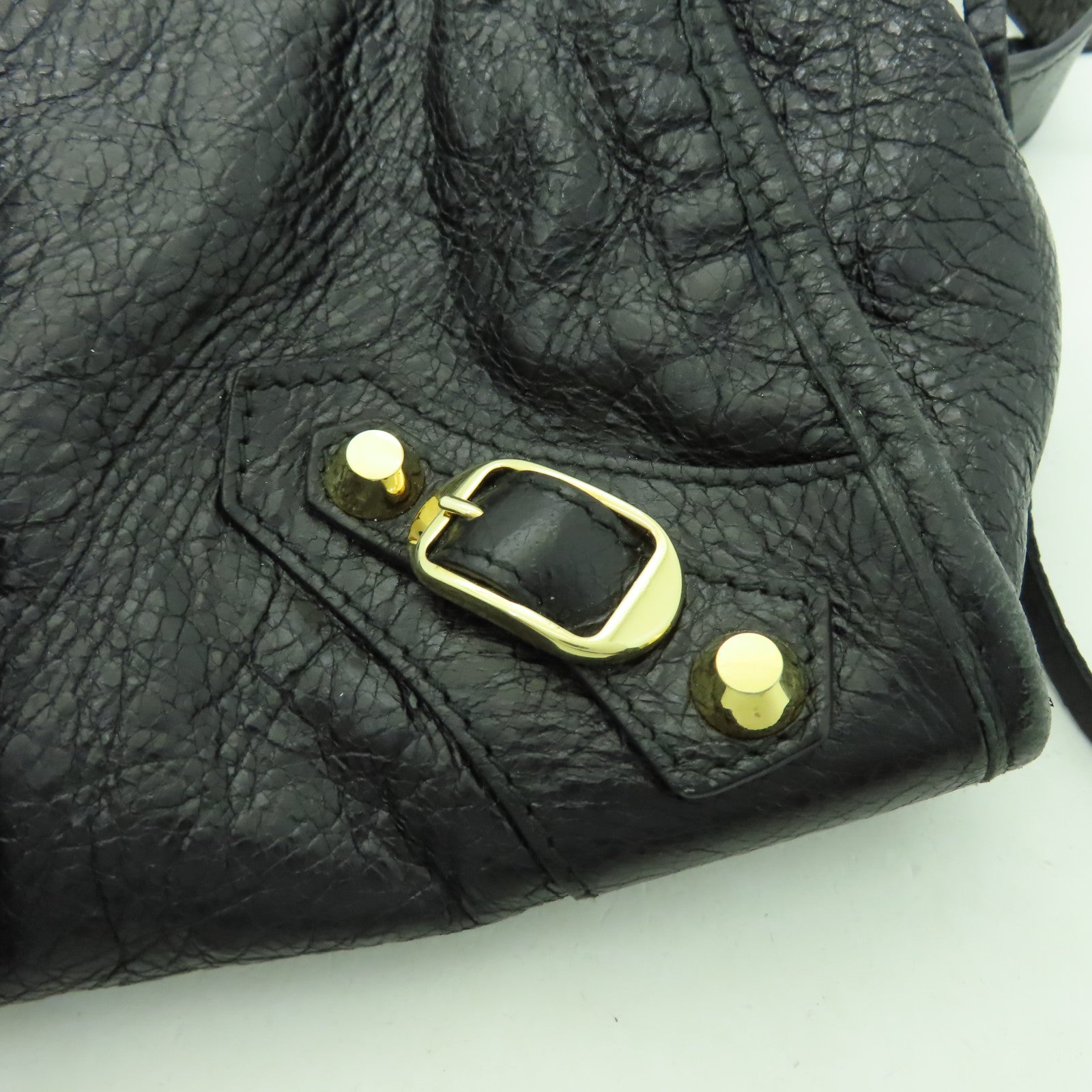 BALENCIAGA 牛皮皮革City金扣手挽肩背兩用袋黑色