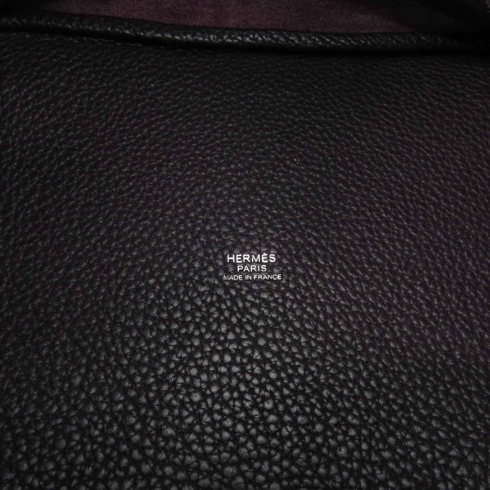 HERMES [Sharp Discount] Clemence Leather Picotin MM Silver Buckle Hand Bag Purple