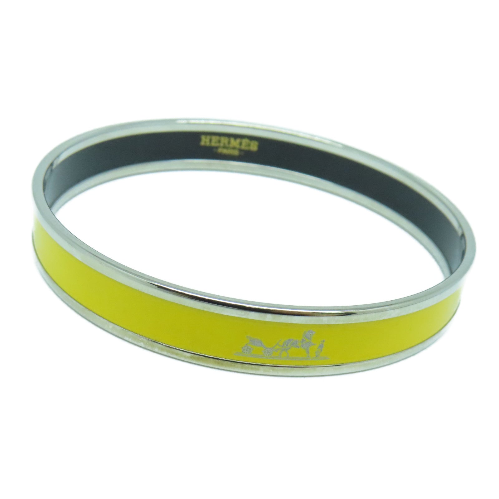 HERMES 金屬Bangle銀扣手鐲黃色