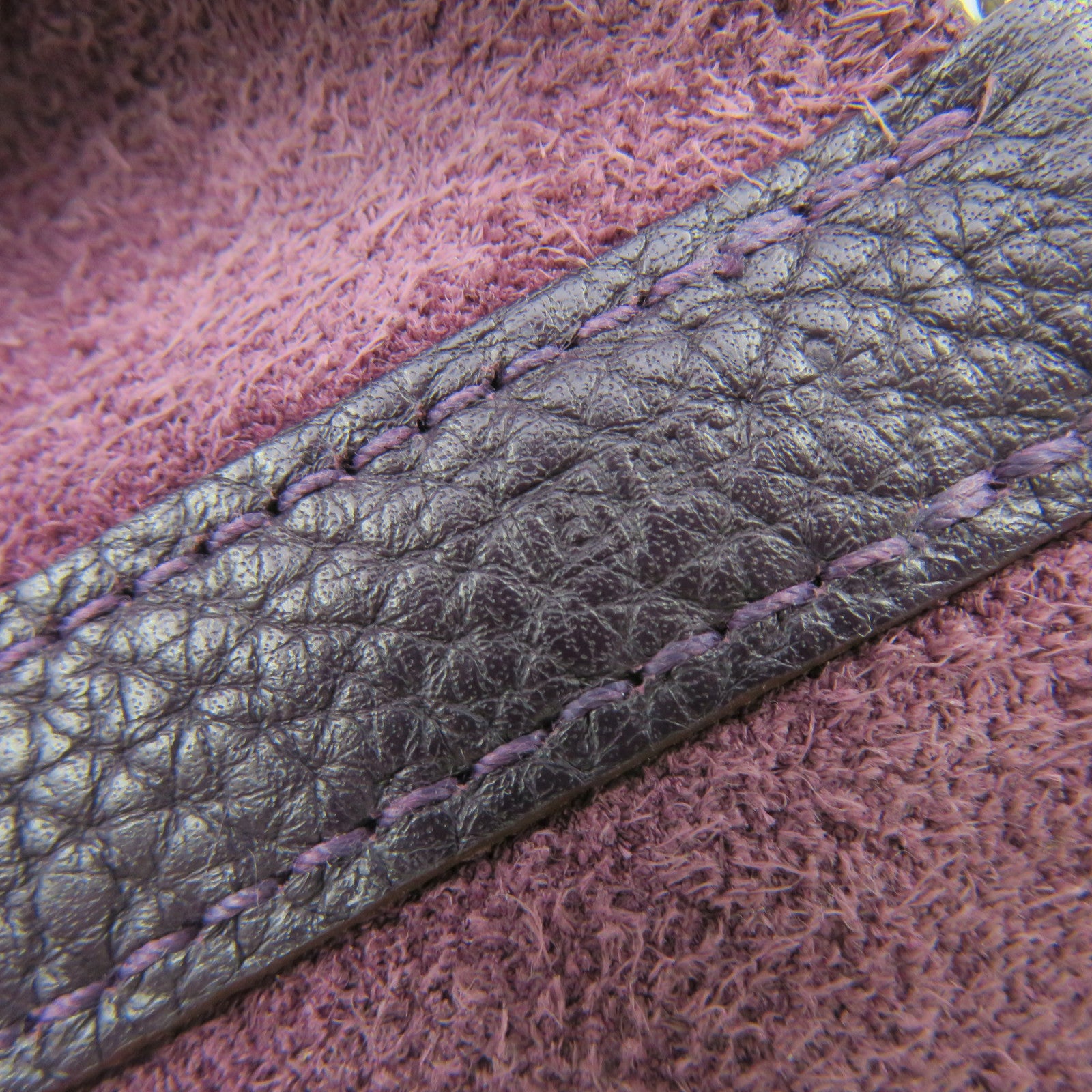 HERMES [Sharp Discount] Clemence Leather Picotin MM Silver Buckle Hand Bag Purple