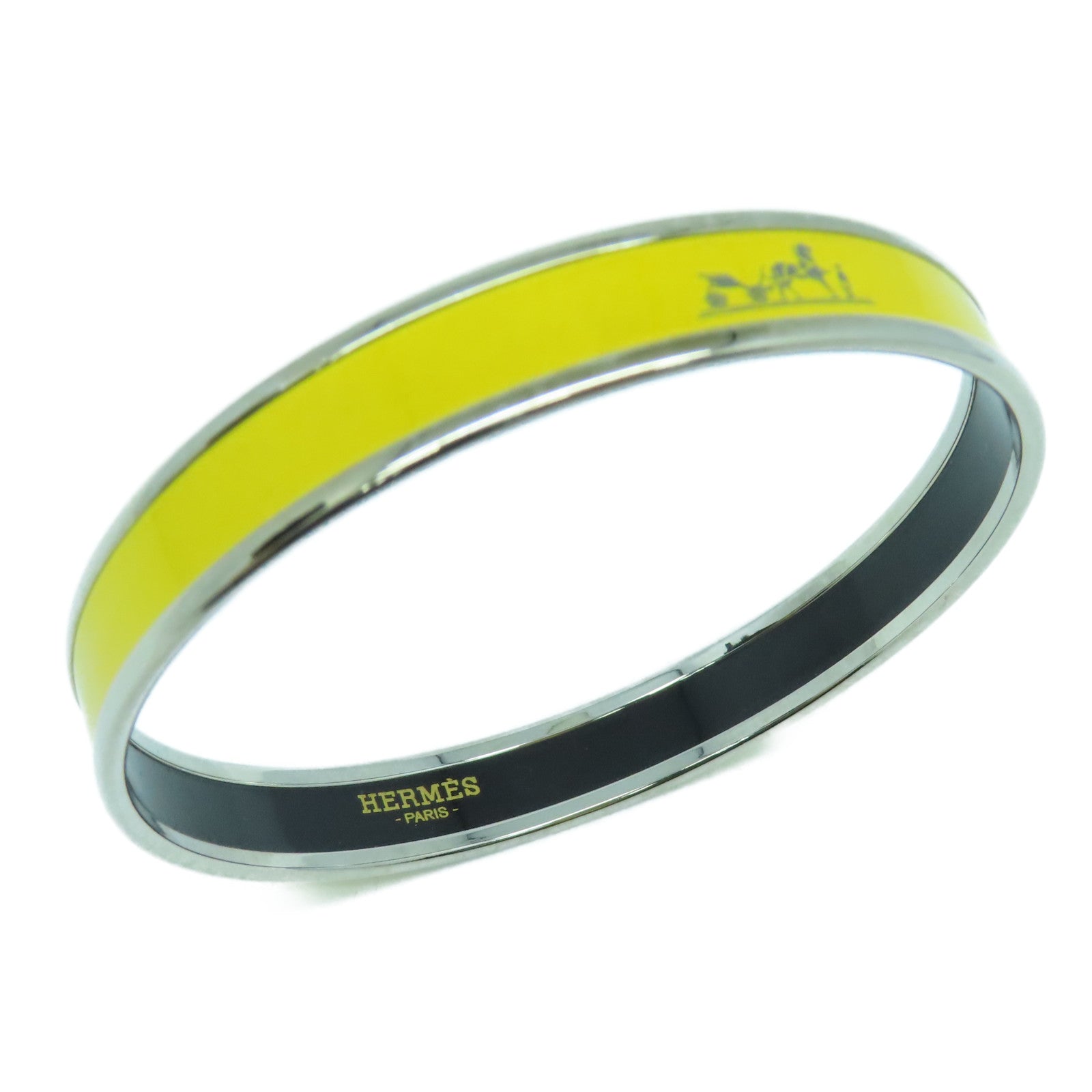 HERMES 金屬Bangle銀扣手鐲黃色