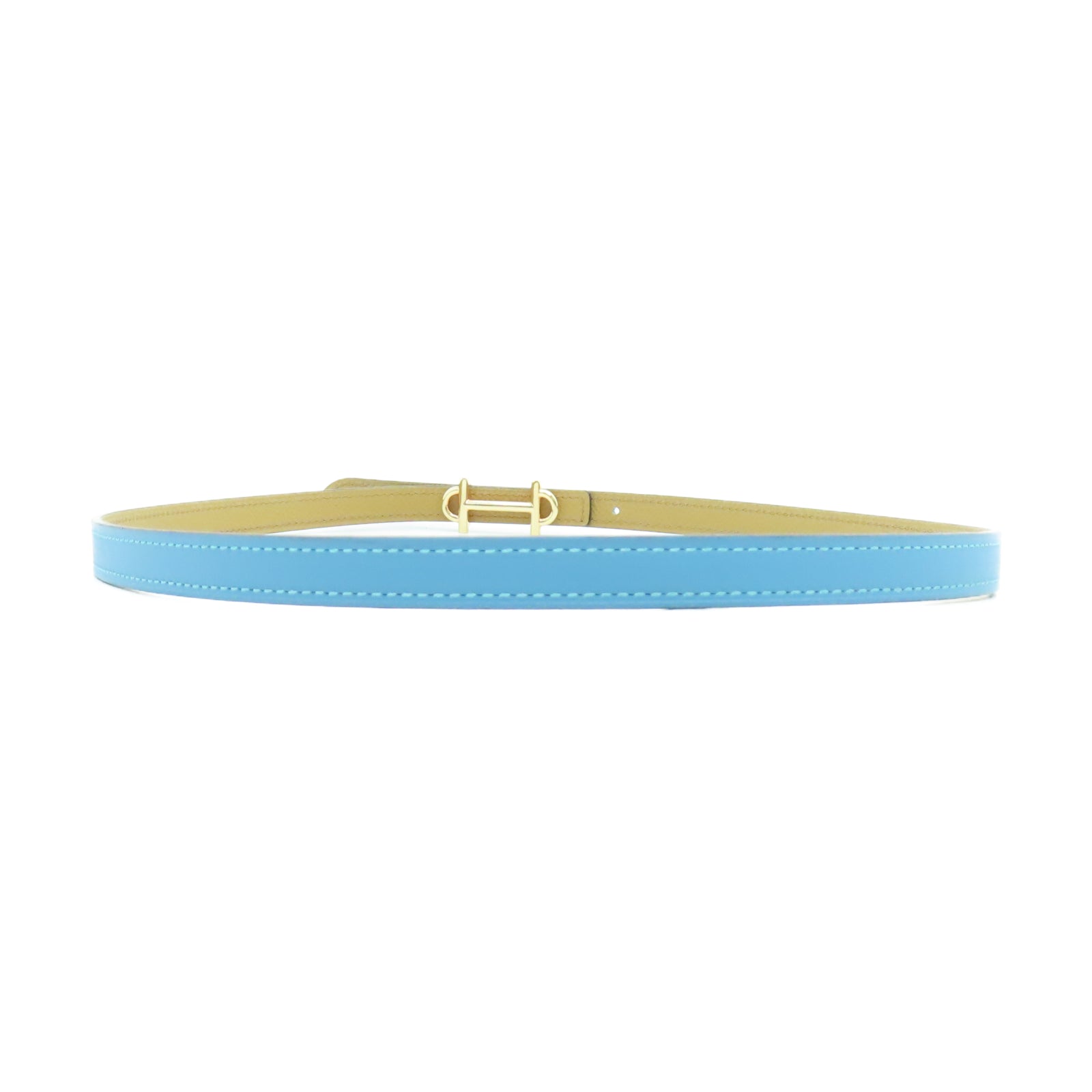HERMES 金属Gamma Belt Buckle金扣皮带牛仔蓝色