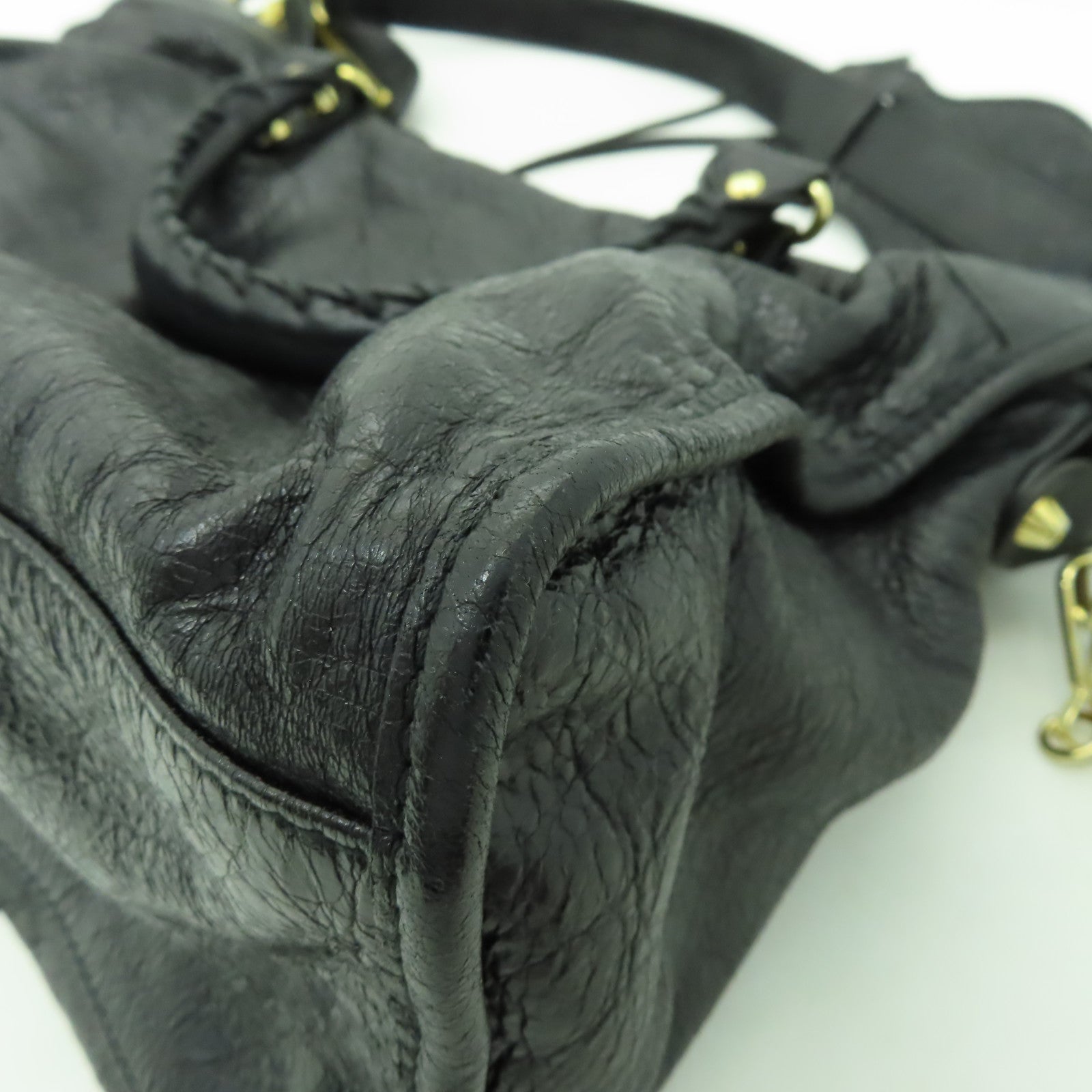 BALENCIAGA 牛皮皮革City金扣手挽肩背兩用袋黑色