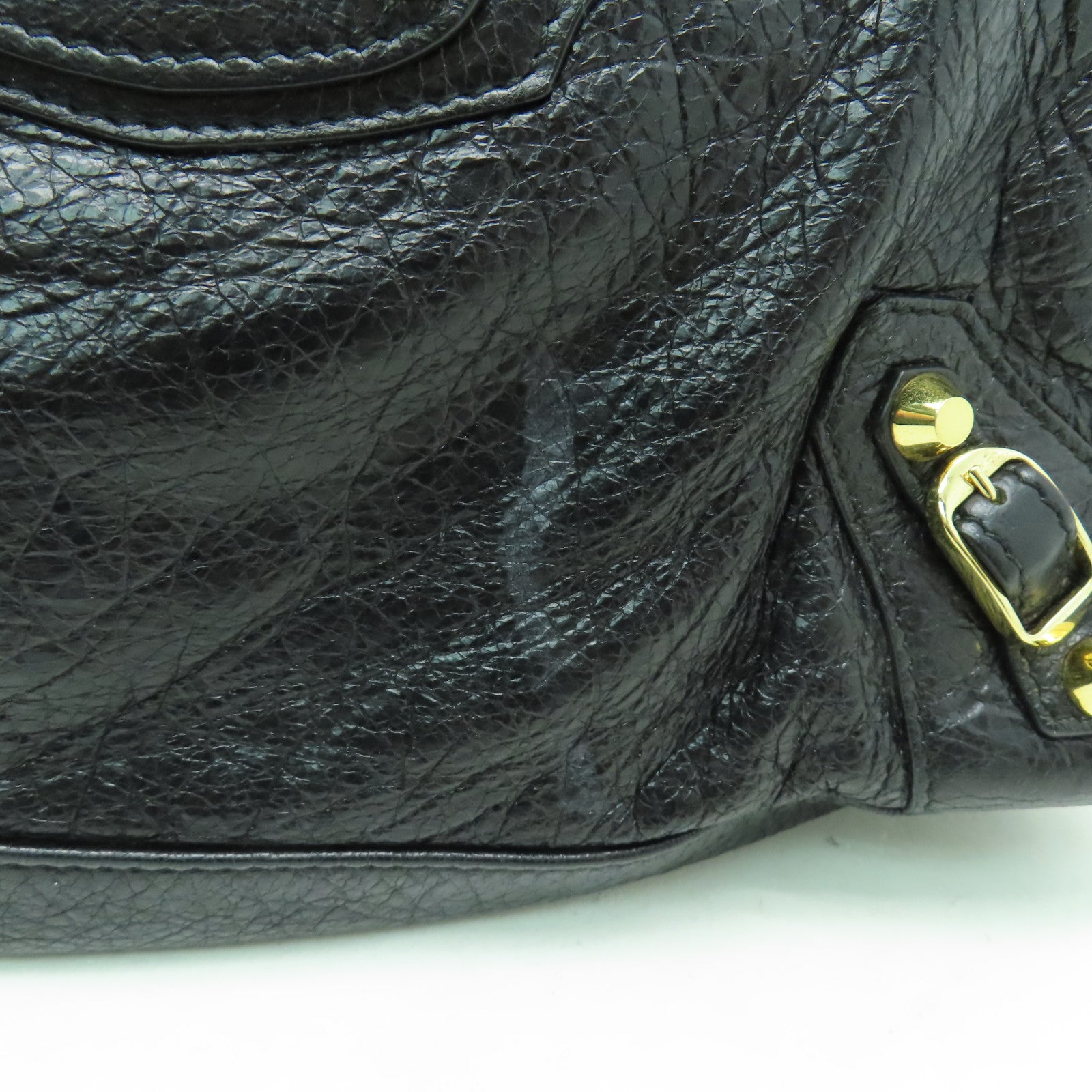 BALENCIAGA 牛皮皮革Mini City金扣手挽肩背兩用袋黑色