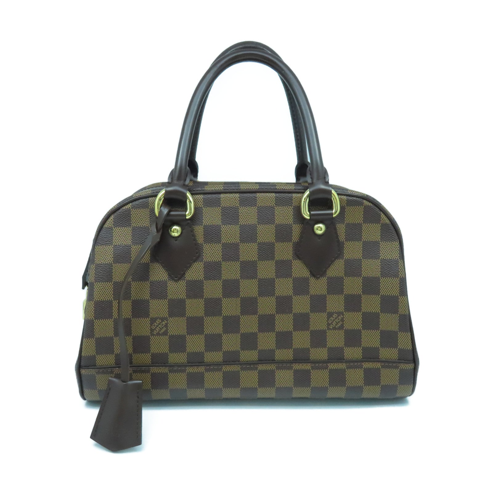 LOUIS VUITTON Damier Duomo金扣手挽袋啡色