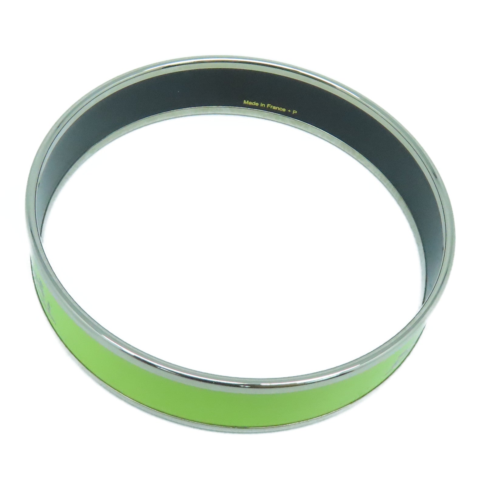 HERMES 金屬Bangle銀扣手鐲黃綠色