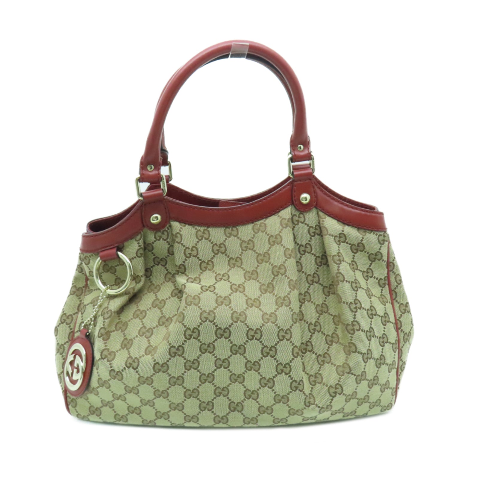 GUCCI PVC Hand Bag金扣手挽袋啡色