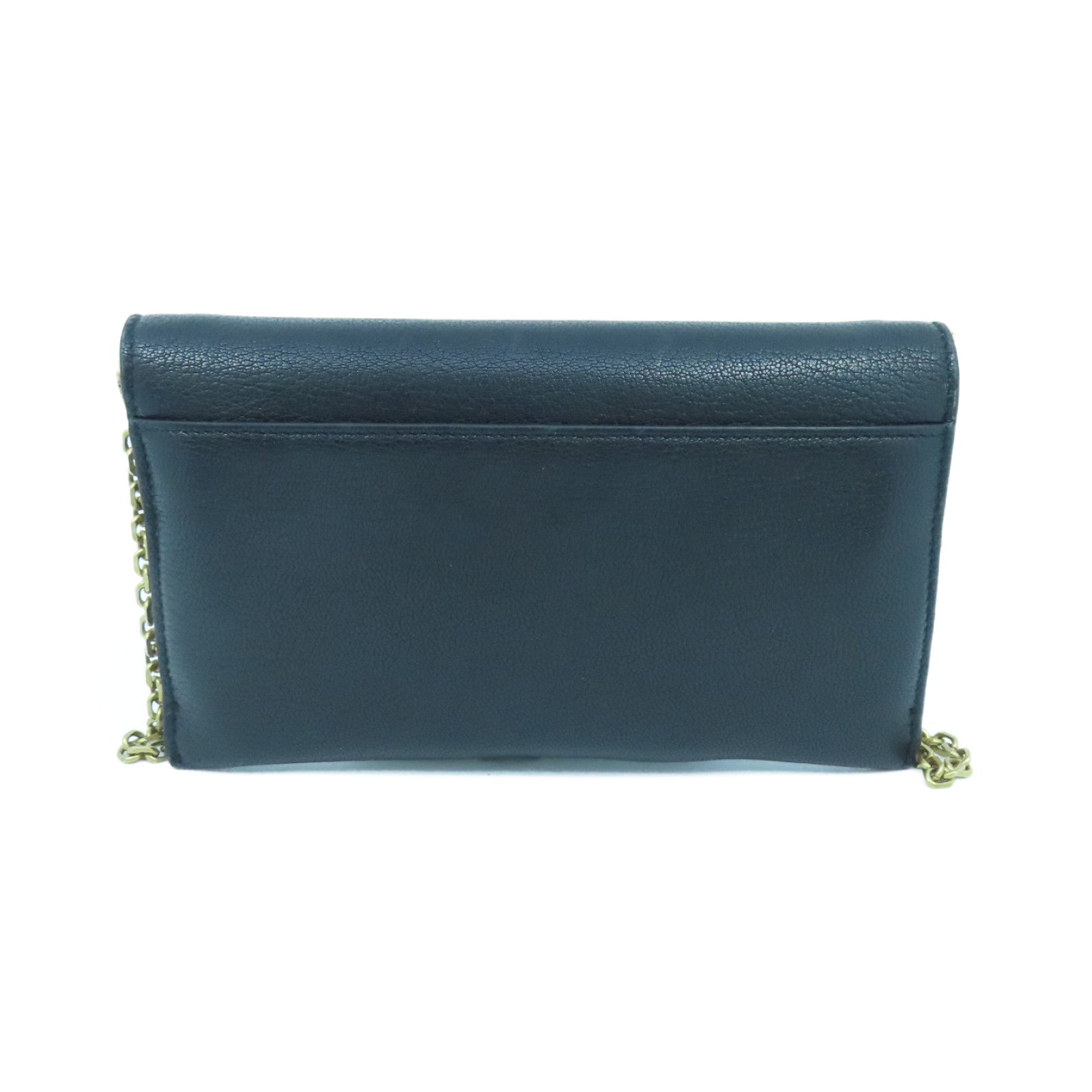 Dior Leather Saddle WOC Gold Buckle Chain Shoulder Bag Black