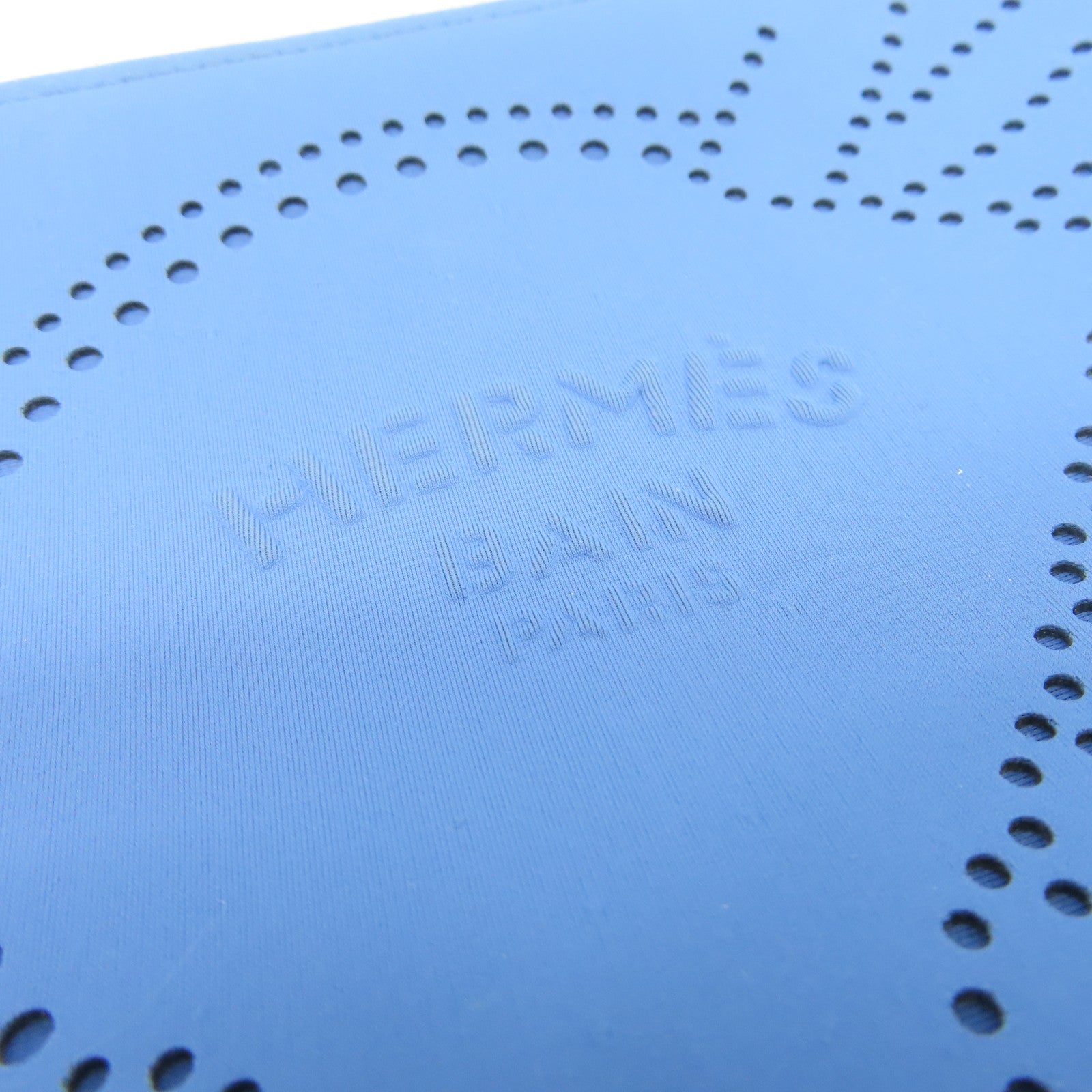 HERMES 聚酯纖維Neobain Pouch銀扣手拿包藍色