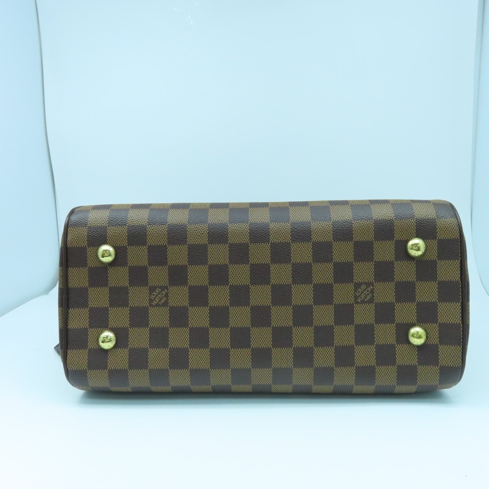 LOUIS VUITTON Damier Duomo金扣手挽袋啡色