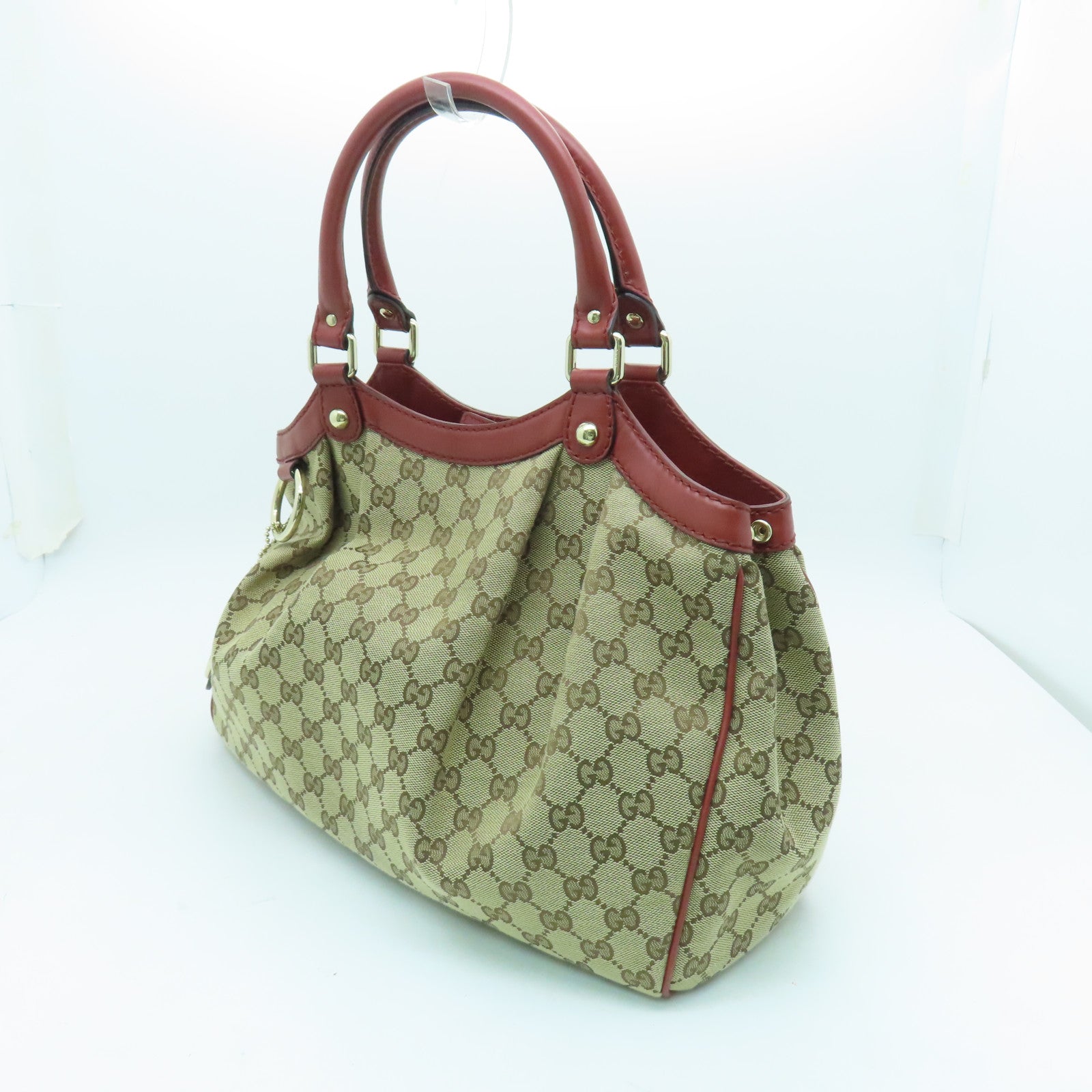 GUCCI PVC Hand Bag金扣手挽袋啡色