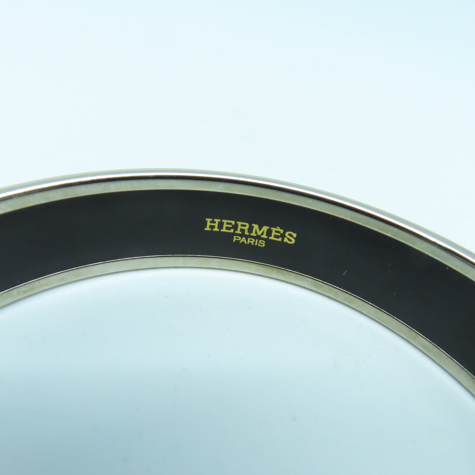HERMES 金屬Bangle銀扣手鐲黃綠色