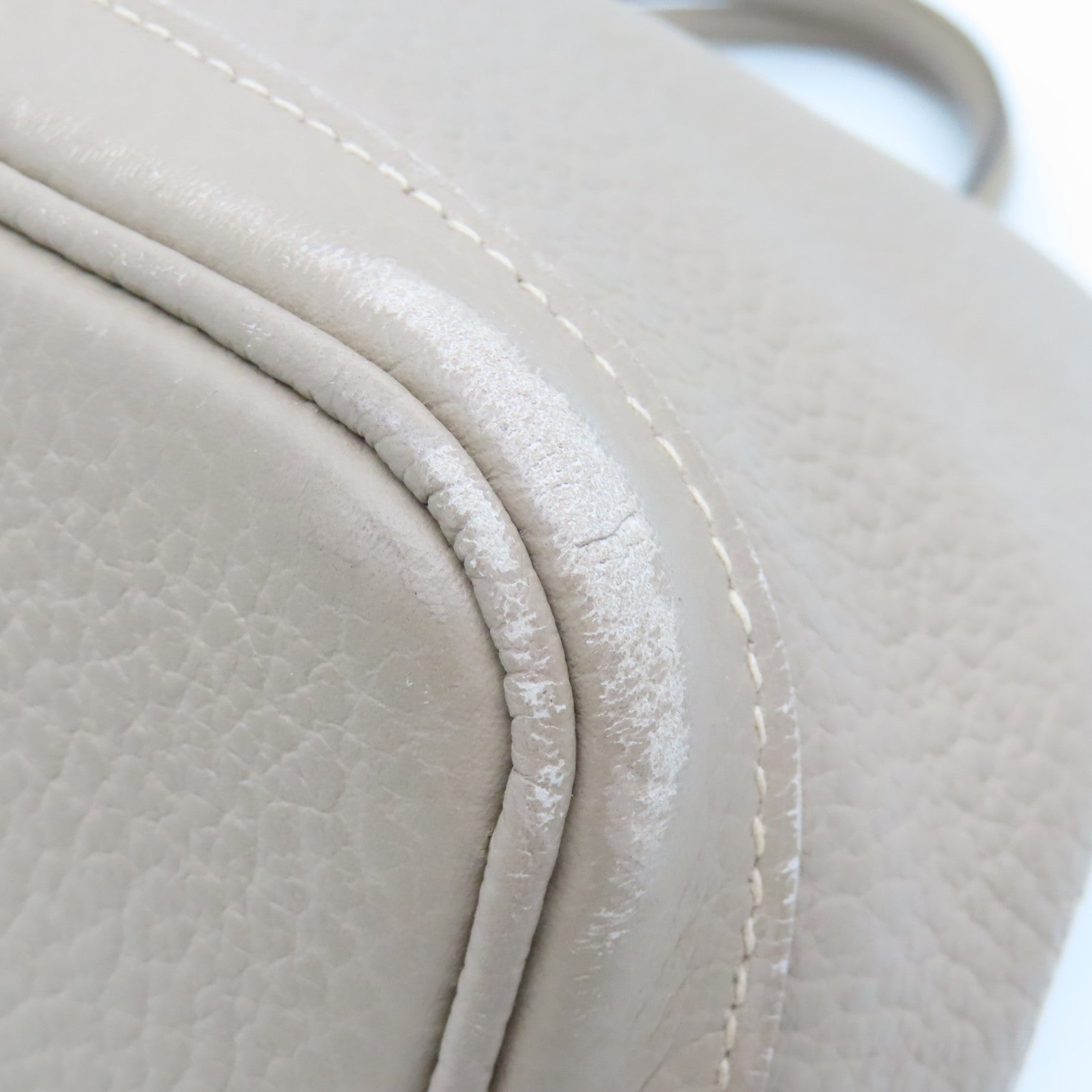 HERMES Clemence皮革Garden Party TPM銀扣手挽袋米色