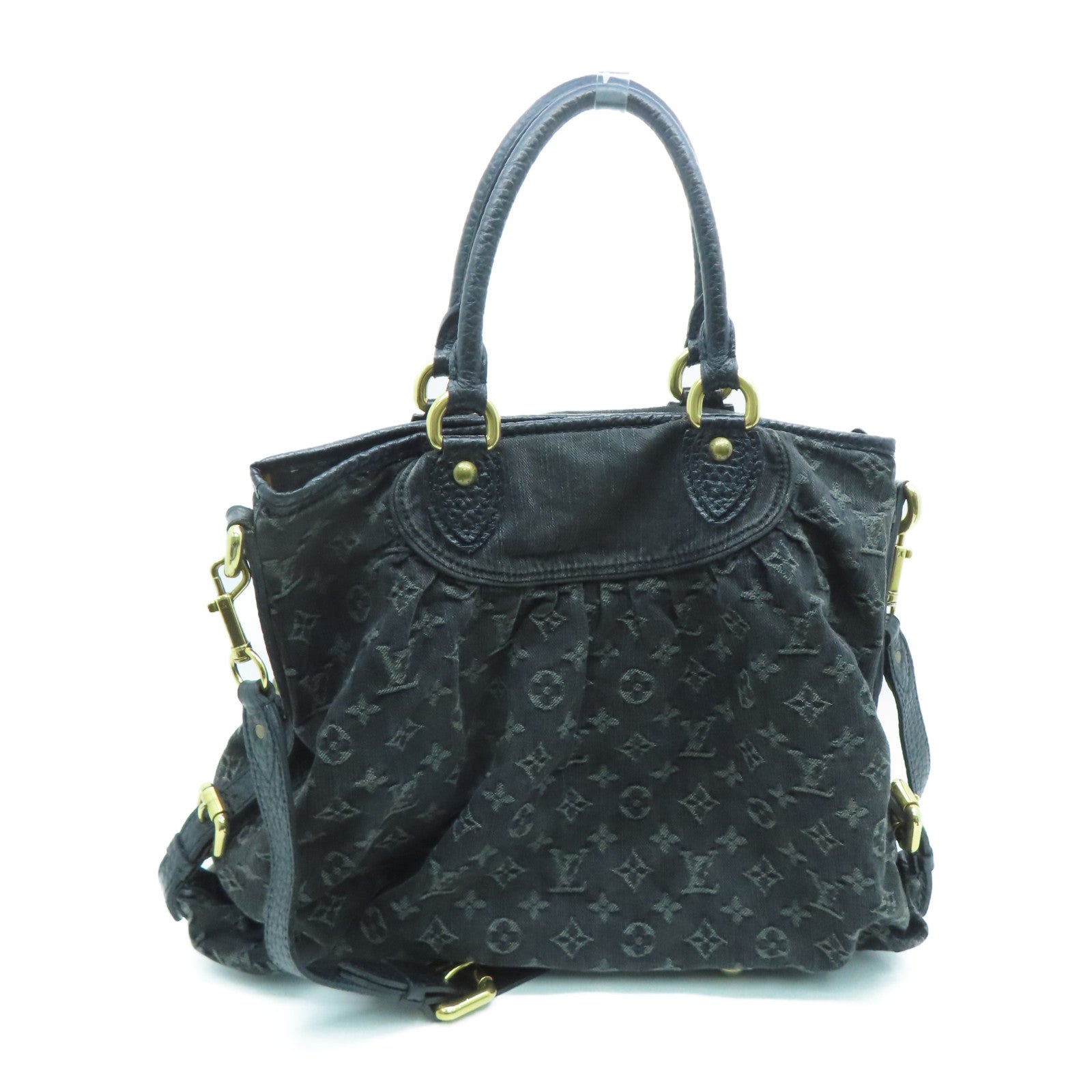 LOUIS VUITTON 【激減優惠】Monogram Denim Neo Cabby MM金扣手挽肩背兩用袋黑色