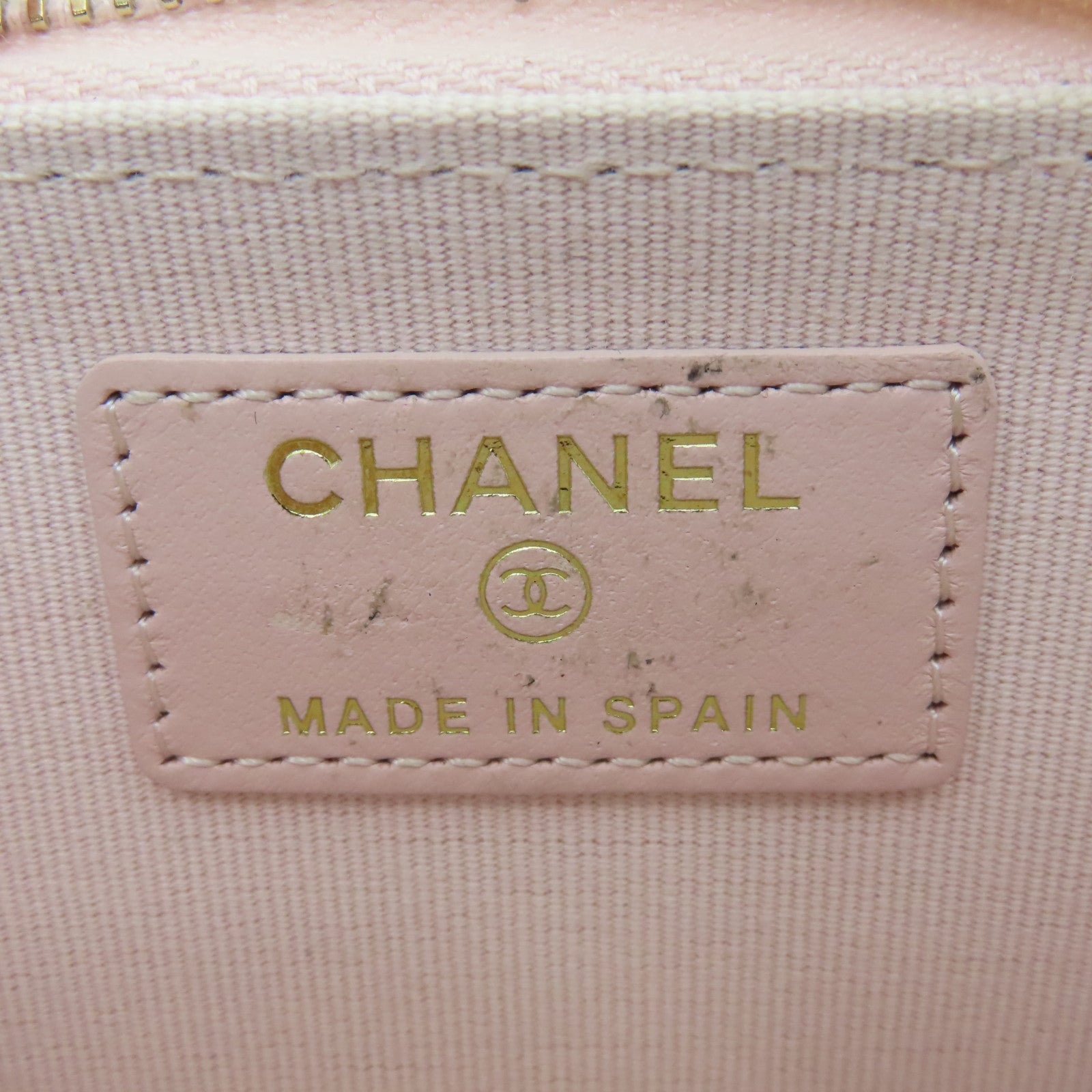 CHANEL 菱格Caviar皮革Card Case金扣卡片套粉紅色