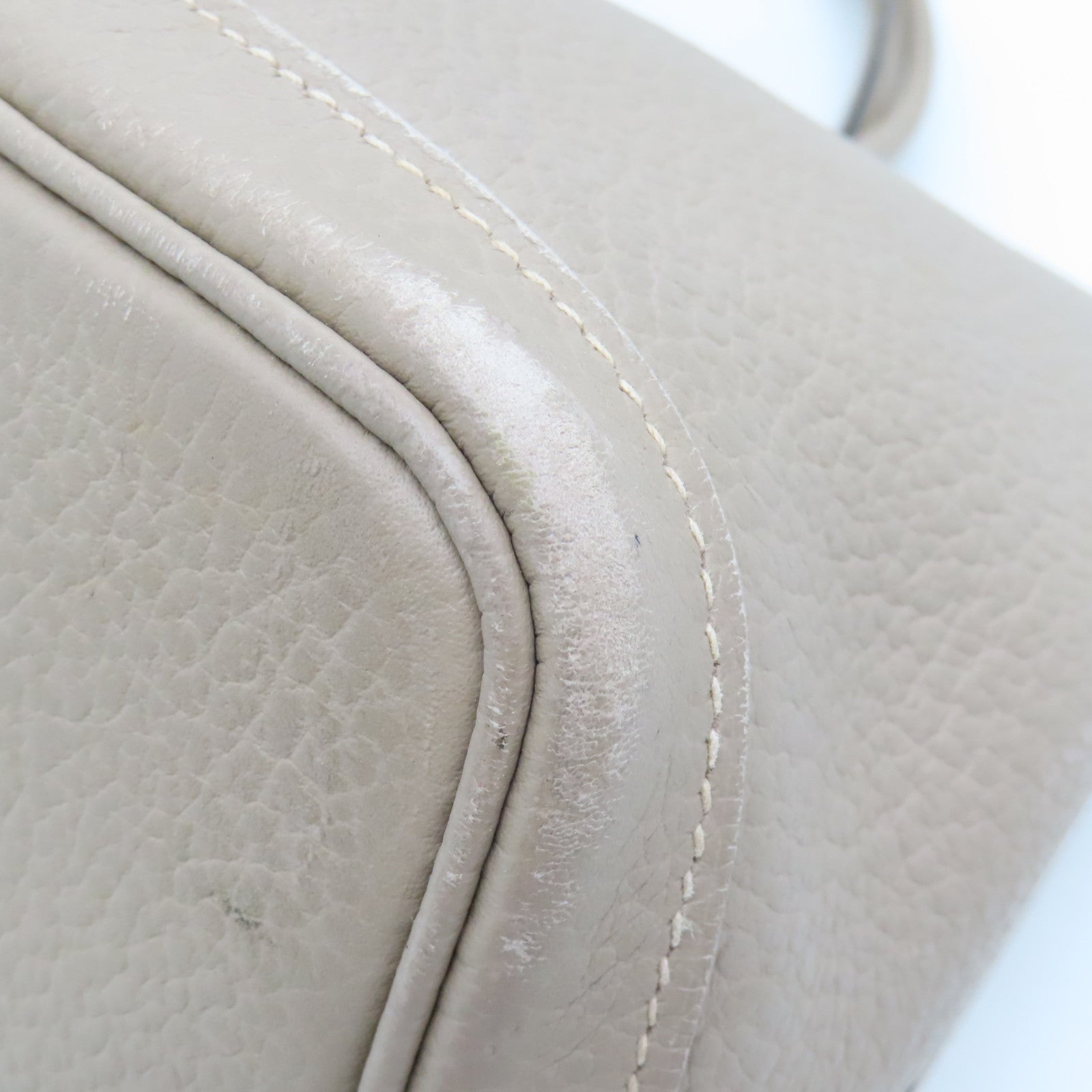 HERMES Clemence皮革Garden Party TPM銀扣手挽袋米色